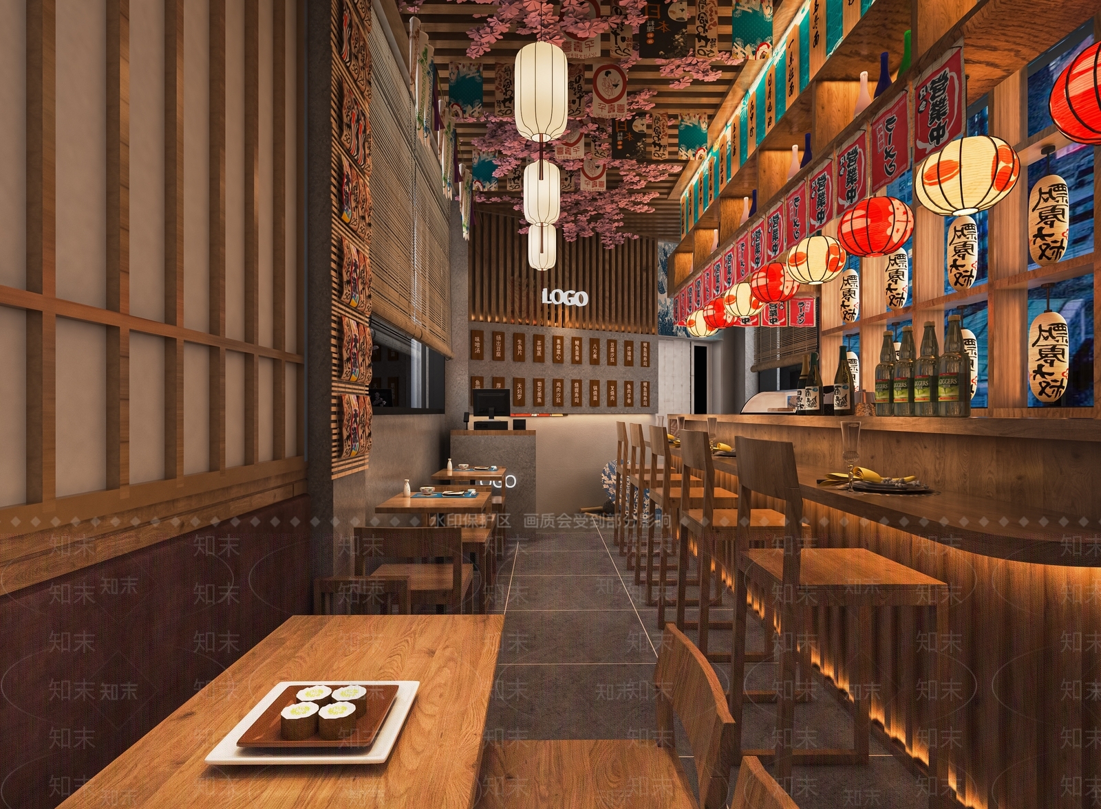 日式料理店SU模型下载【ID:1121081318】