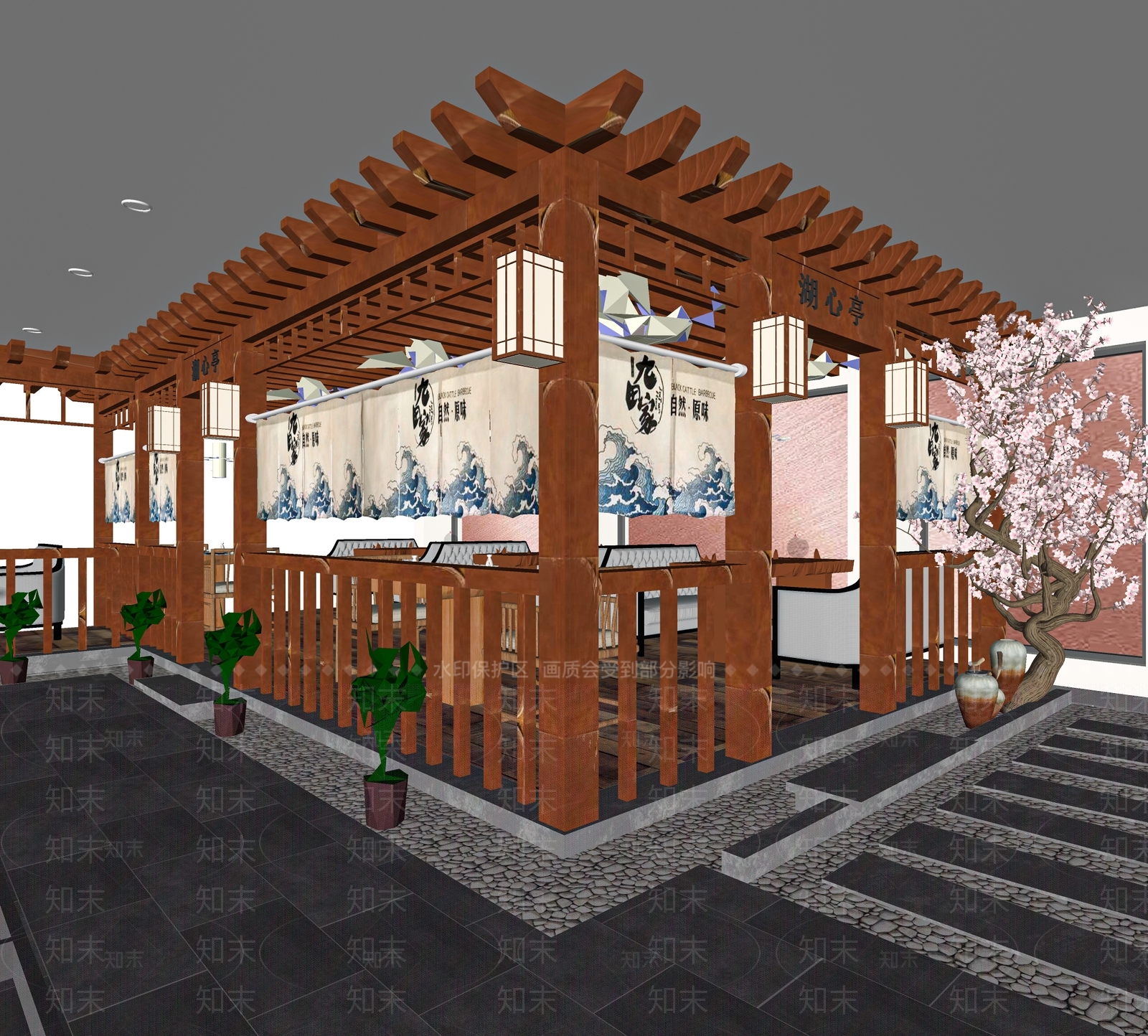 日式料理店SU模型下载【ID:1121081464】