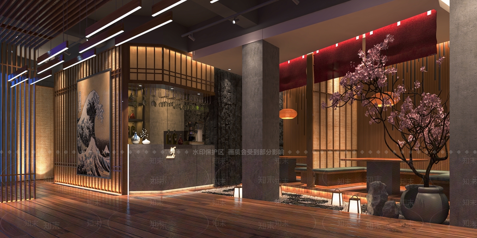 日式料理店SU模型下载【ID:1121081671】