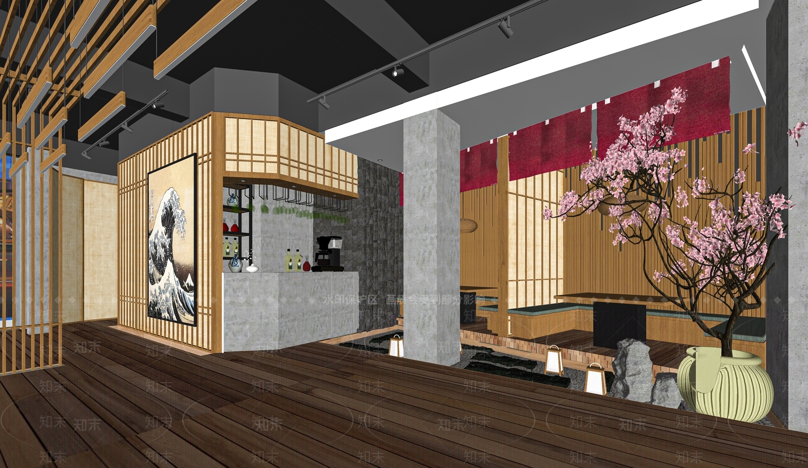 日式料理店SU模型下载【ID:1121081671】