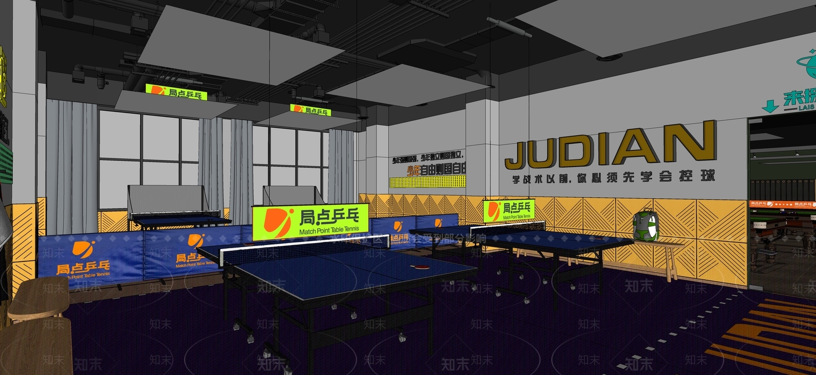 现代自助乒乓球SU模型下载【ID:1121089280】