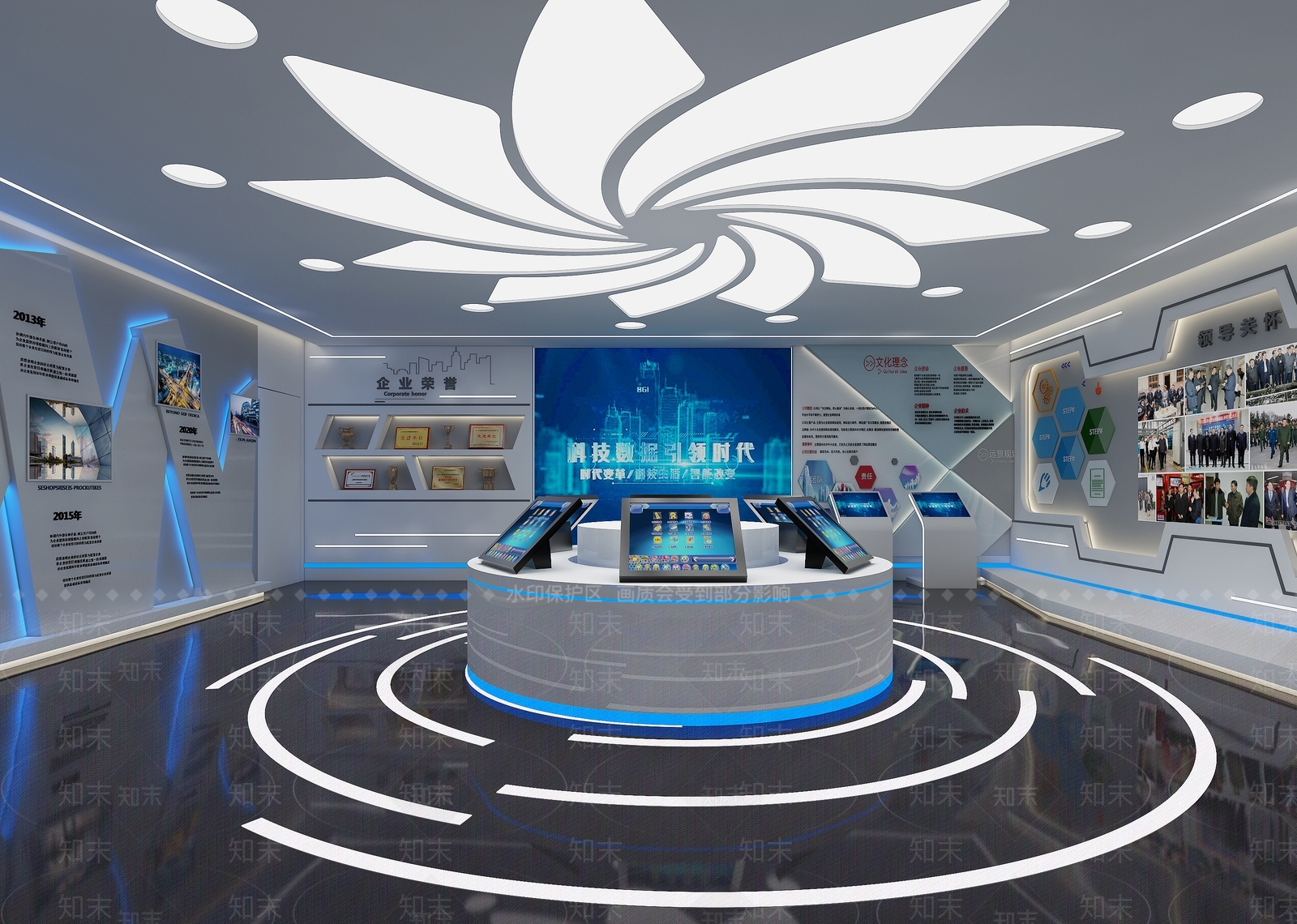 现代企业展厅3D模型下载【ID:1121100153】_知末3d模型网