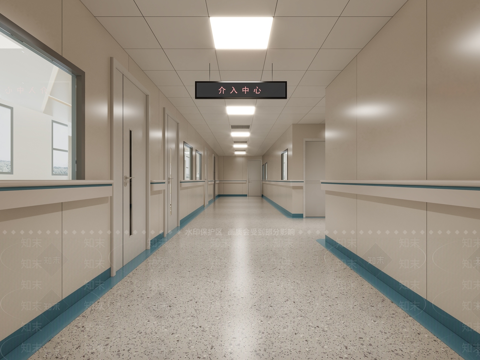现代医院过道3D模型下载【ID:1121107340】