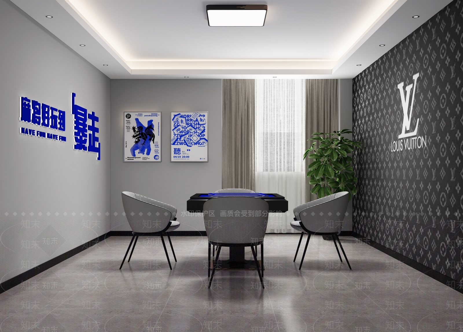 现代棋牌室3D模型下载【ID:1121109067】