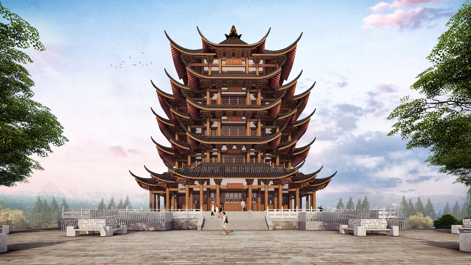 中式古建筑SU模型下载【ID:1121111549】