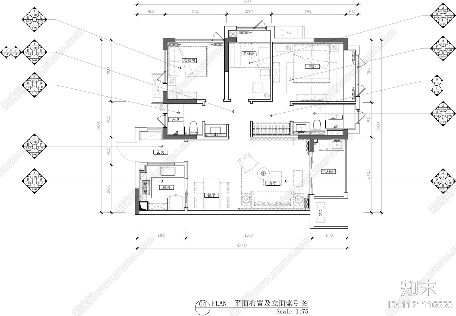 惠州龙湖新中式样板间设计施工图cad施工图下载【ID:1121116650】