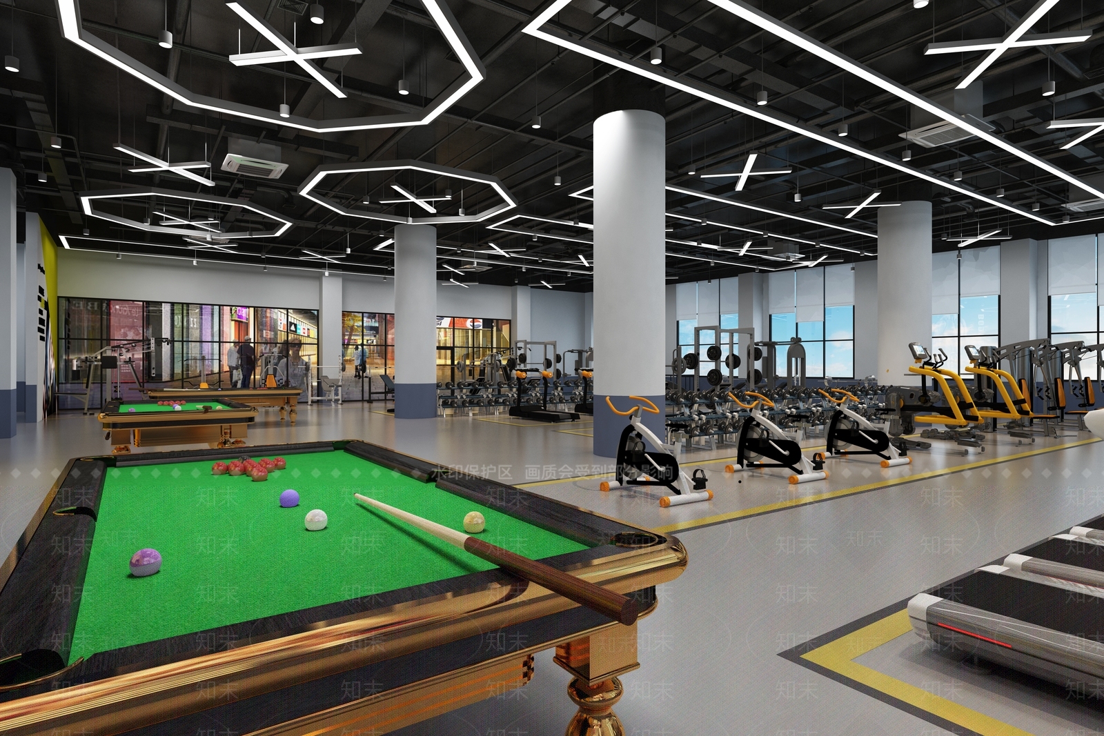 现代健身房3D模型下载【ID:1121123968】