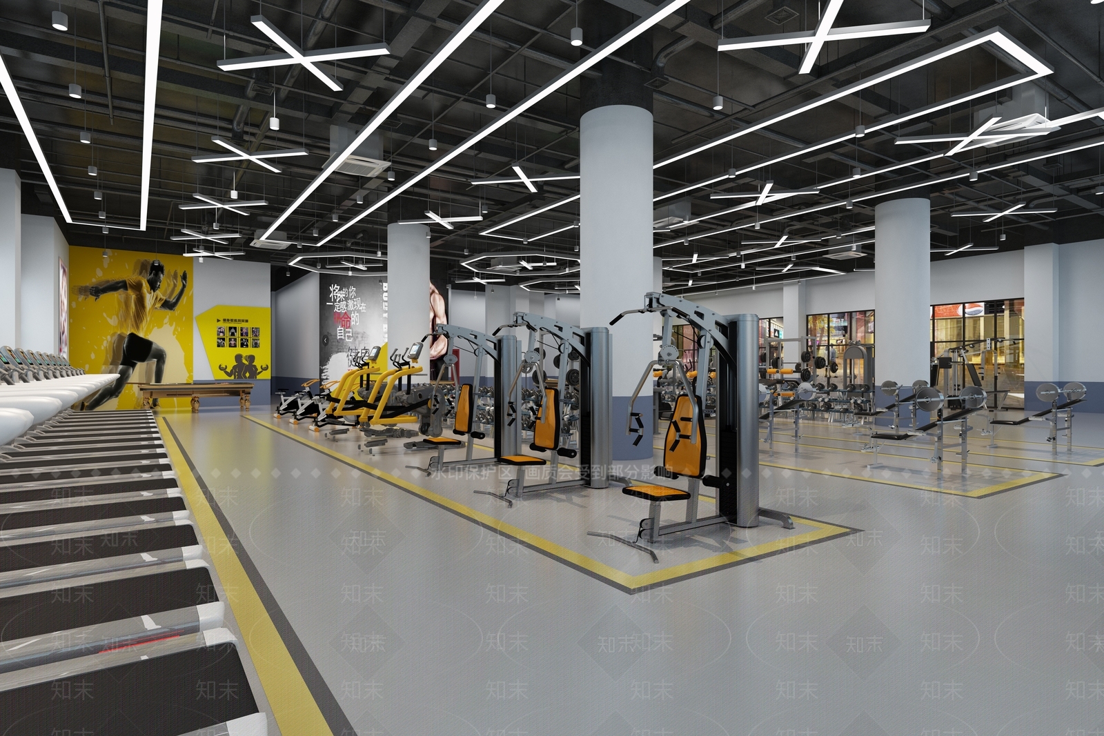 现代健身房3D模型下载【ID:1121123968】
