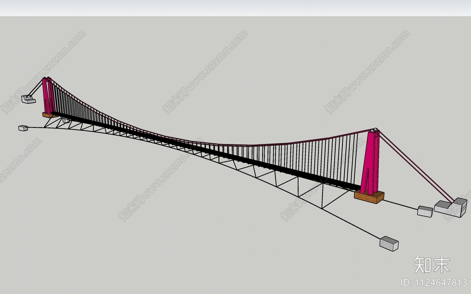 现代大桥SU模型下载【ID:1124647813】