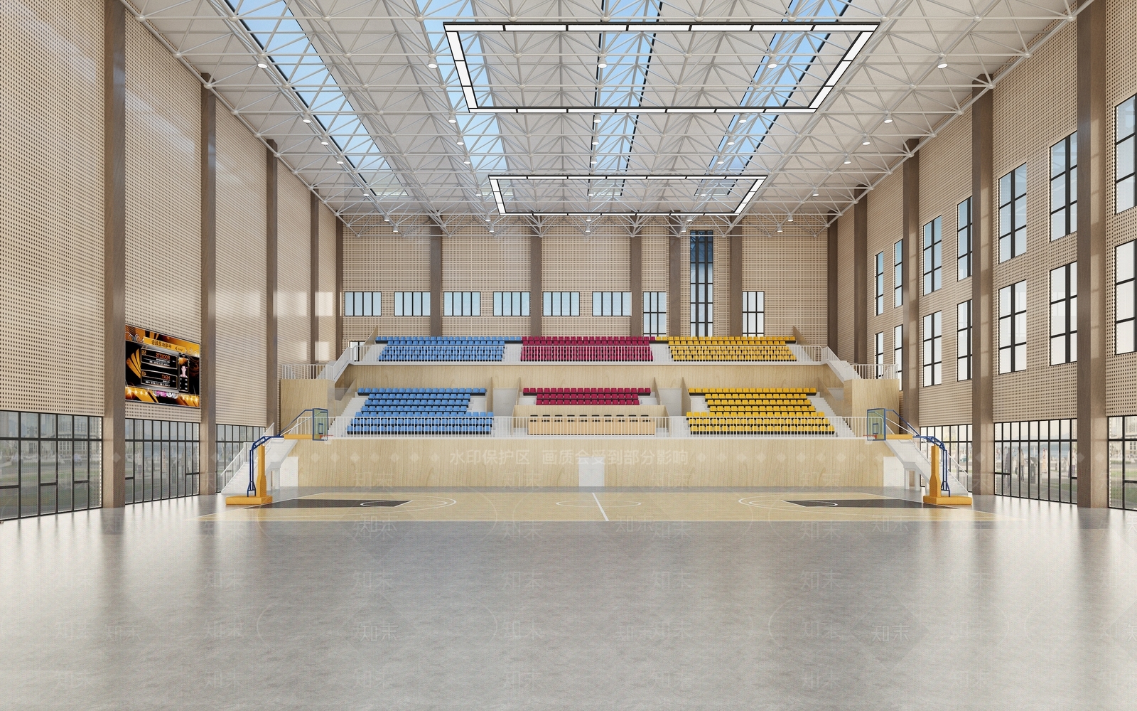 现代篮球馆3D模型下载【ID:1121145178】