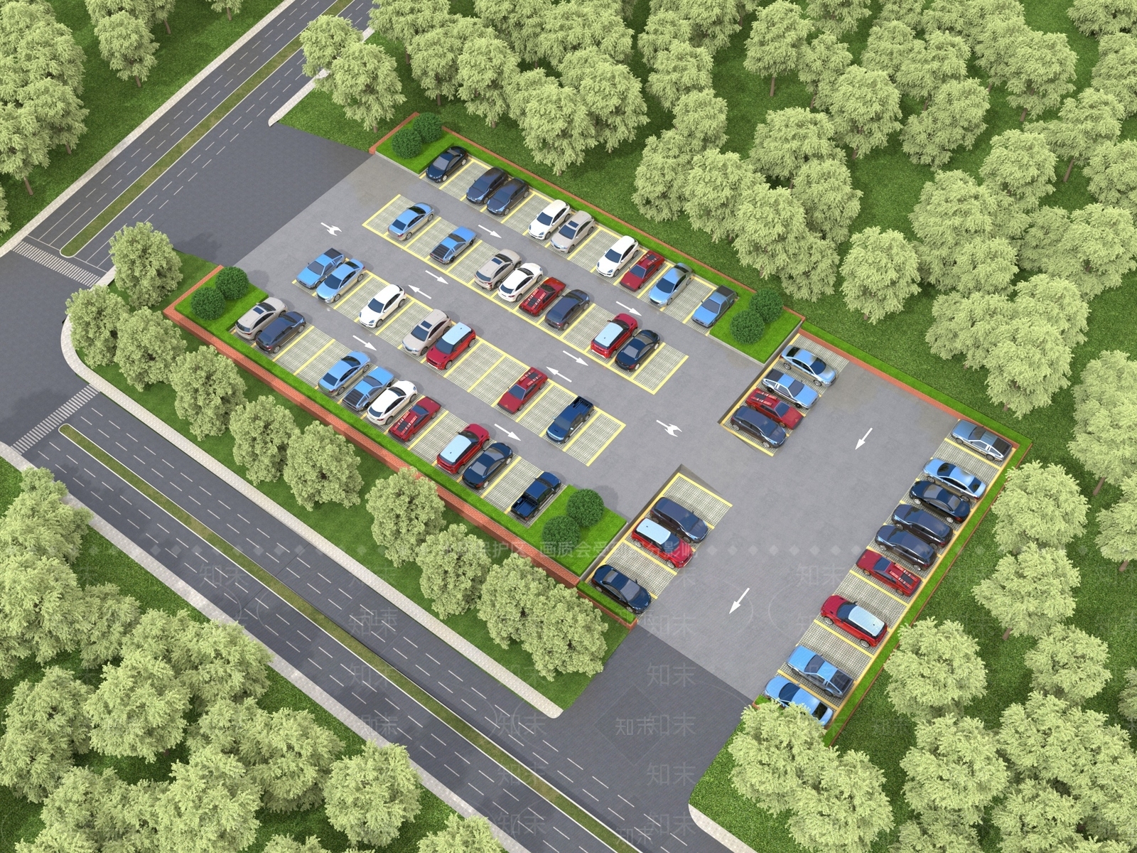 现代大型停车场3D模型下载【ID:1121154754】