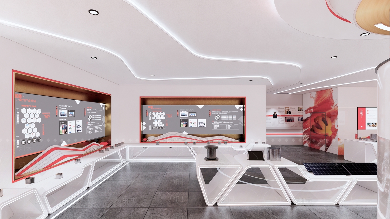 现代党建展厅SU模型下载【ID:1121158184】