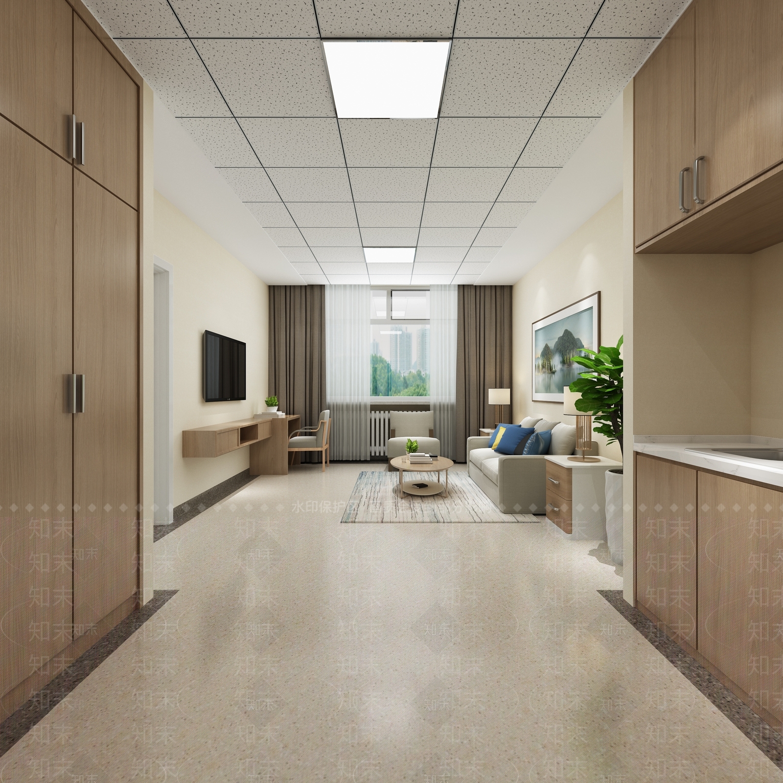 现代病房套房3D模型下载【ID:1121156137】