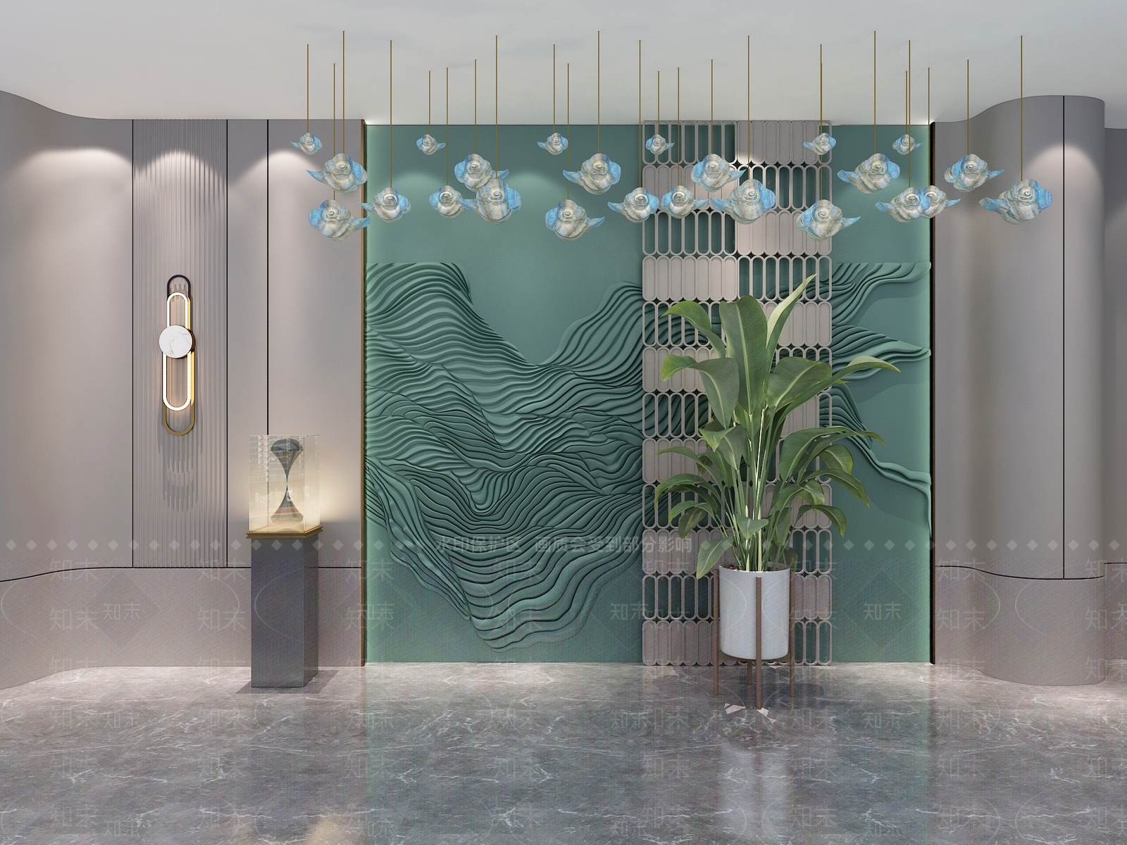 新中式皮雕浮雕背景墙3D模型下载【ID:1121169758】