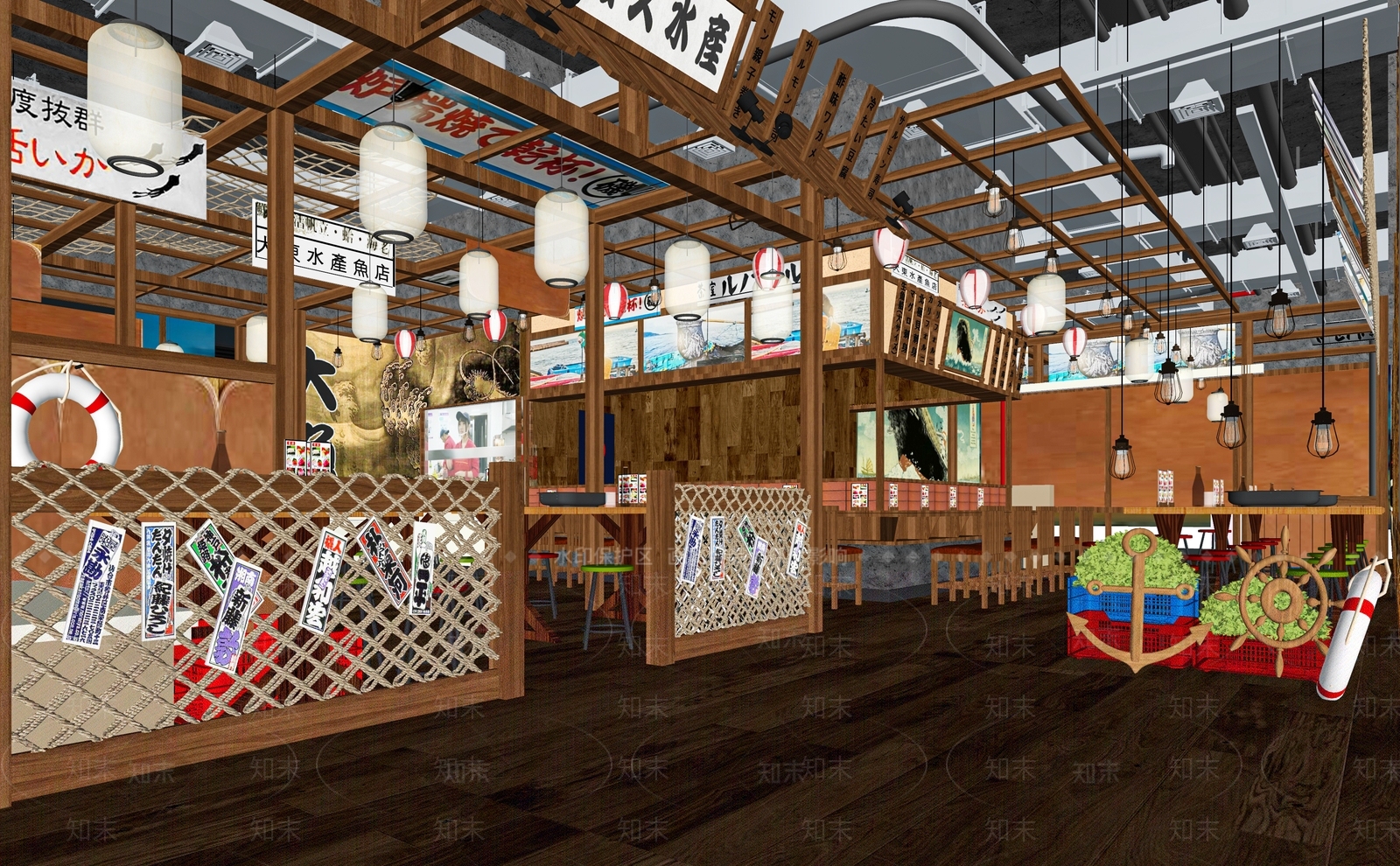日式料理店SU模型下载【ID:1121170778】