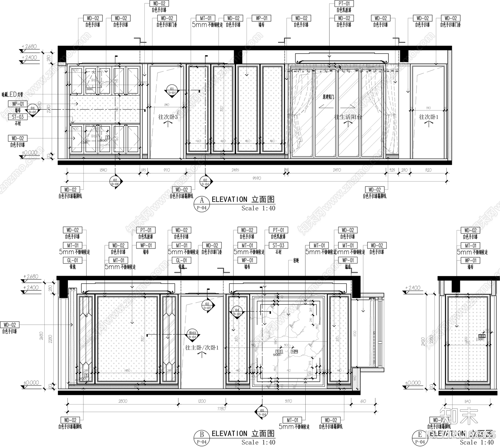 法式室内样板间设计施工图cad施工图下载【ID:1121182955】