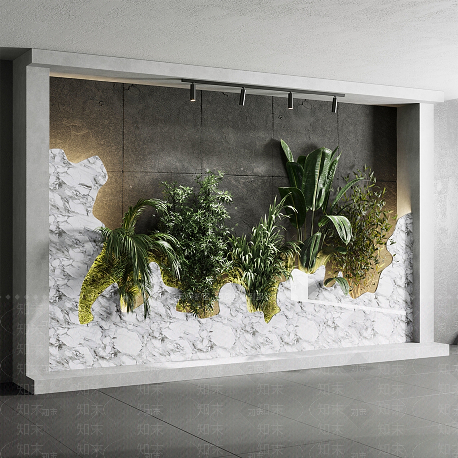 植物墙3D模型下载【ID:1121614941】