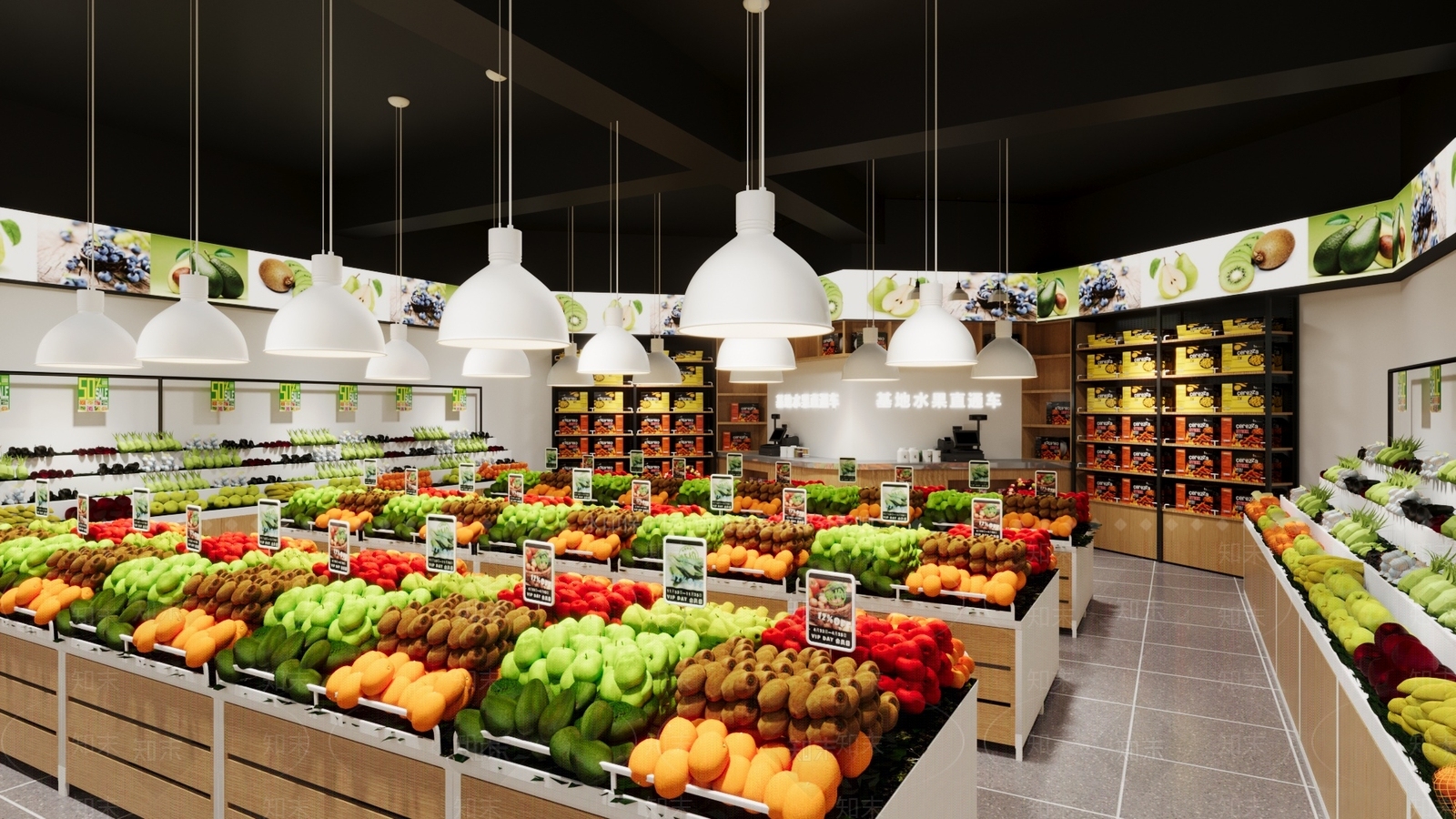 现代水果店3D模型下载【ID:1121193171】