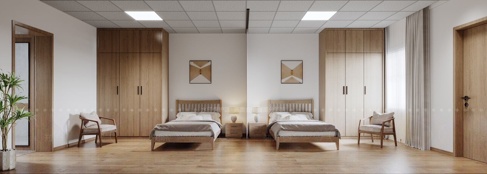 现代员工宿舍3D模型下载【ID:1121205542】