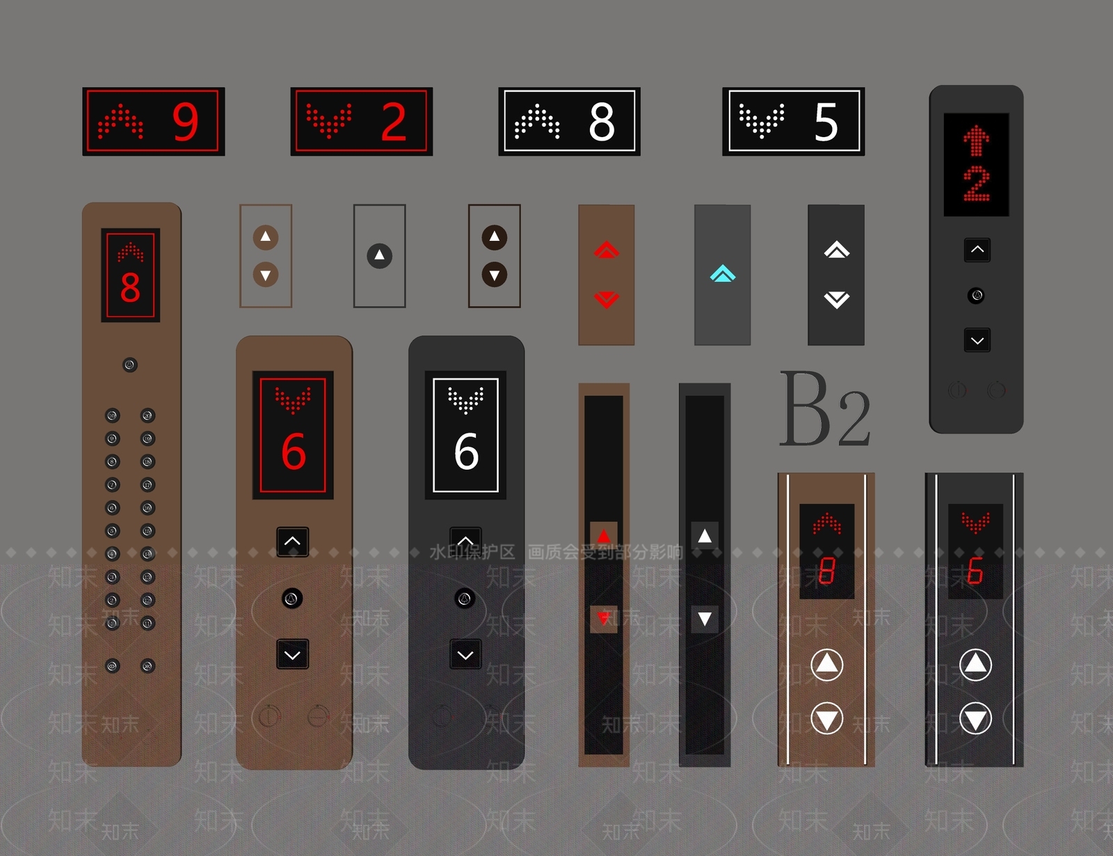 现代电梯开关SU模型下载【ID:1121212055】