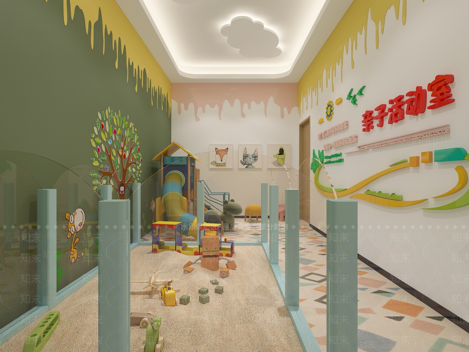 现代亲子活动室3D模型下载【ID:1121218724】