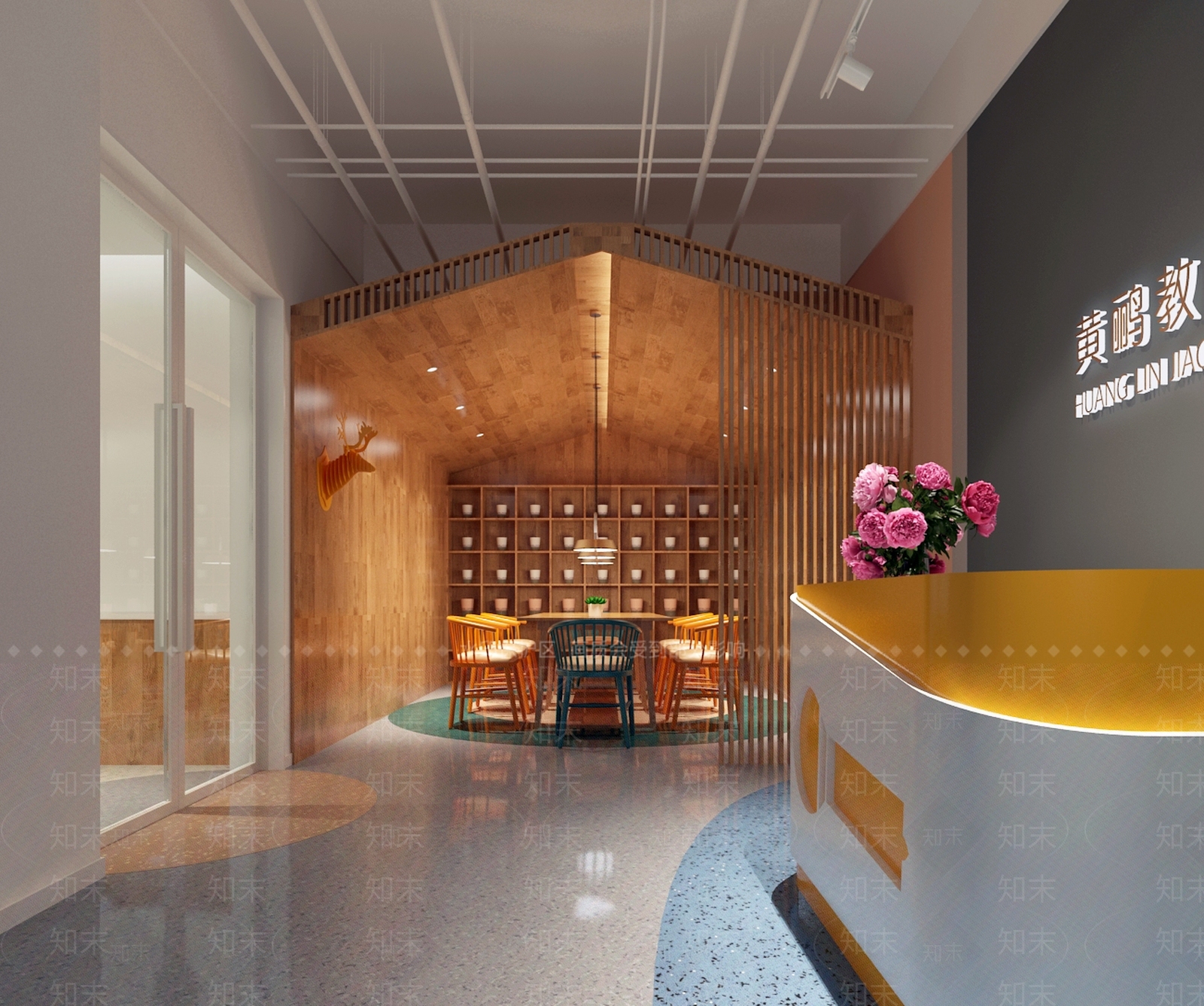 现代教育培训机构大厅3D模型下载【ID:1121230036】