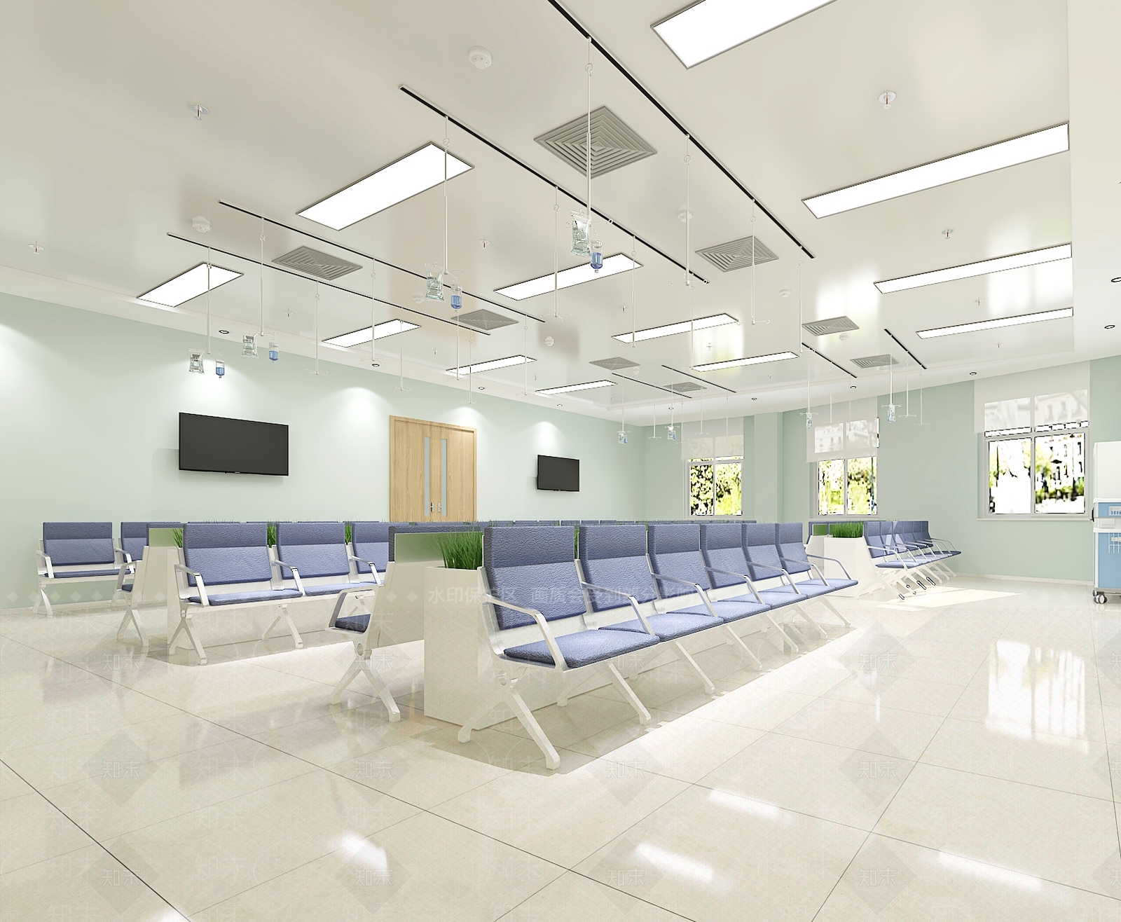 现代医院输液区3D模型下载【ID:1121242537】