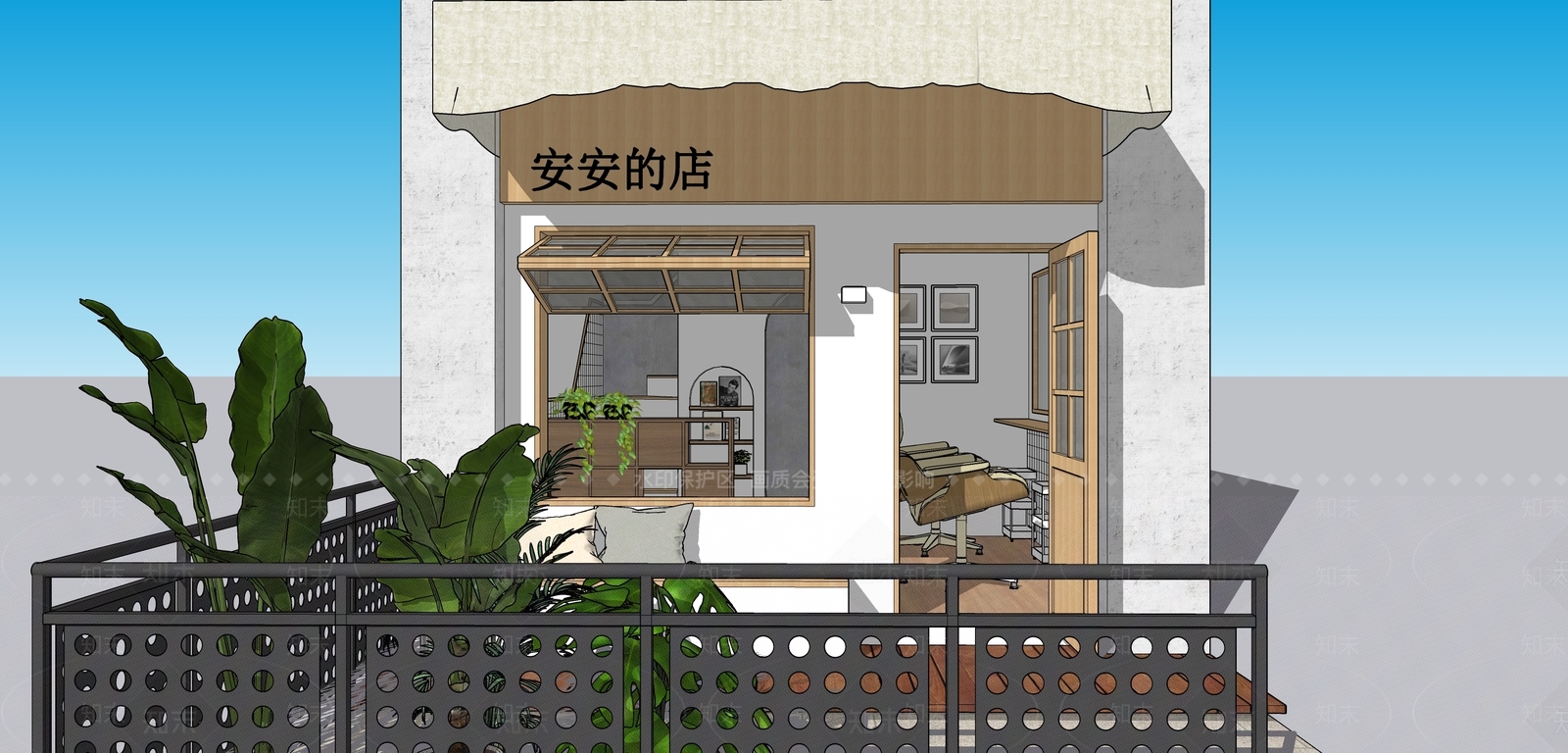 现代理发店SU模型下载【ID:1121247215】