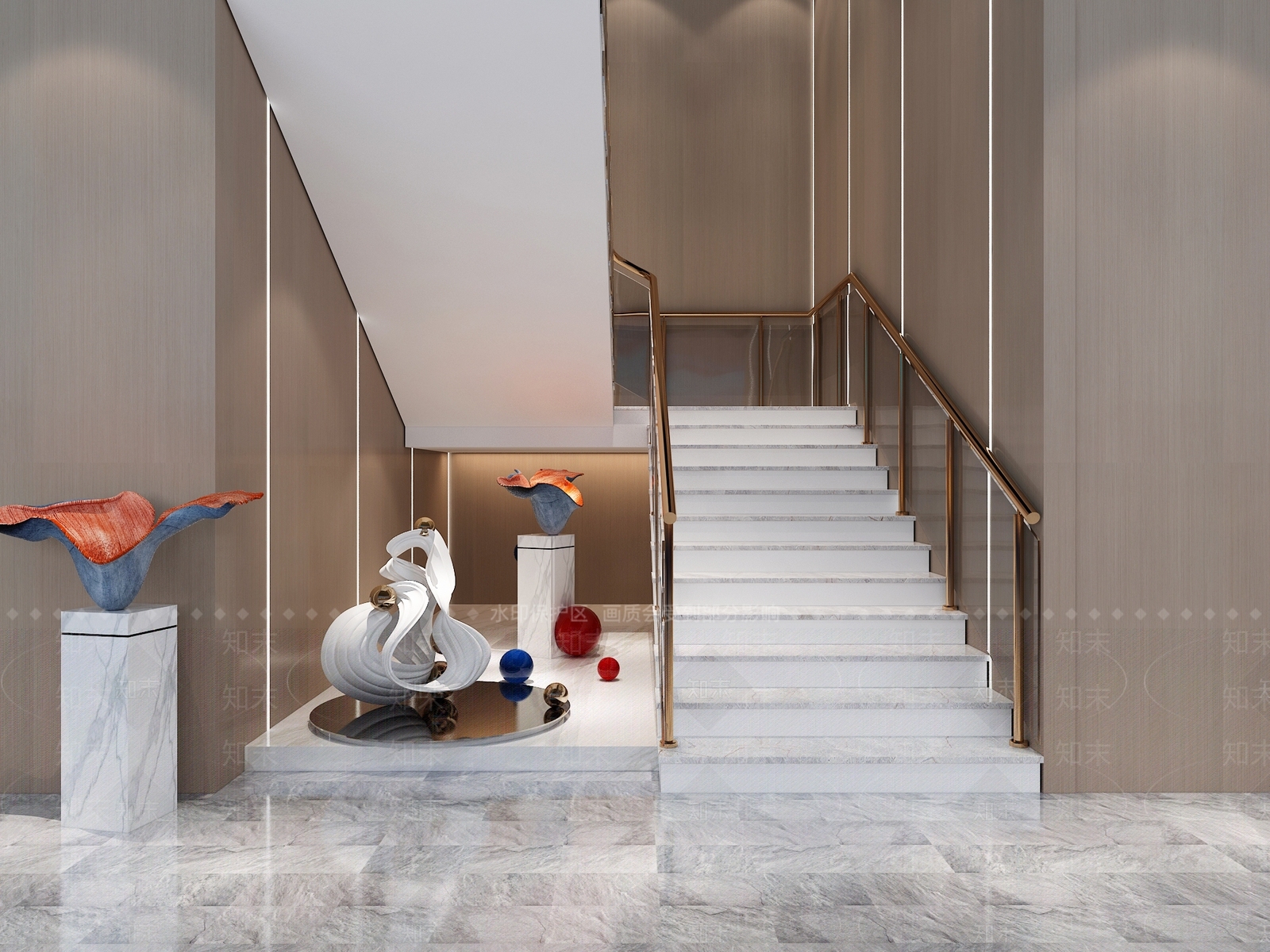 现代楼梯间3D模型下载【ID:1121251549】