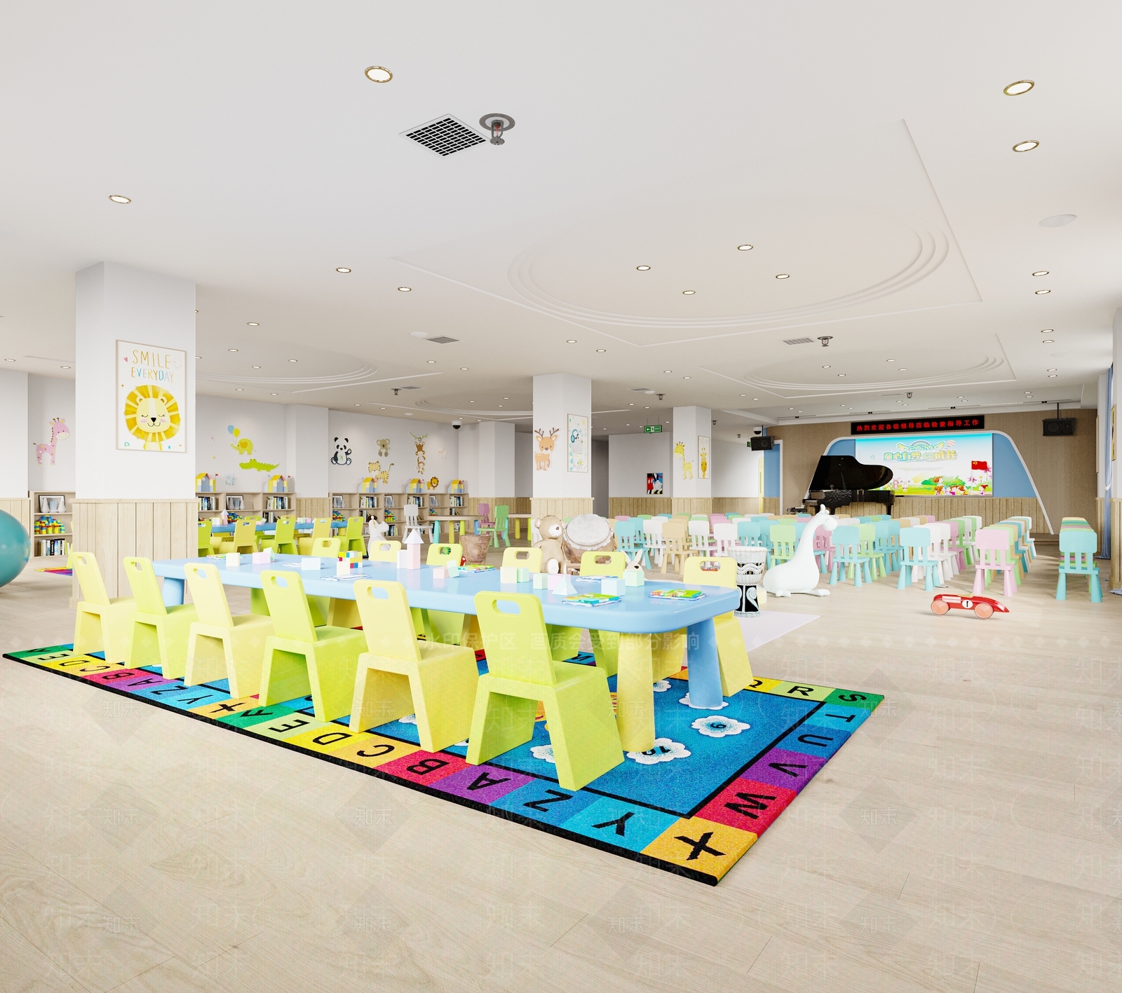 现代幼儿园娱乐室3D模型下载【ID:1121255229】