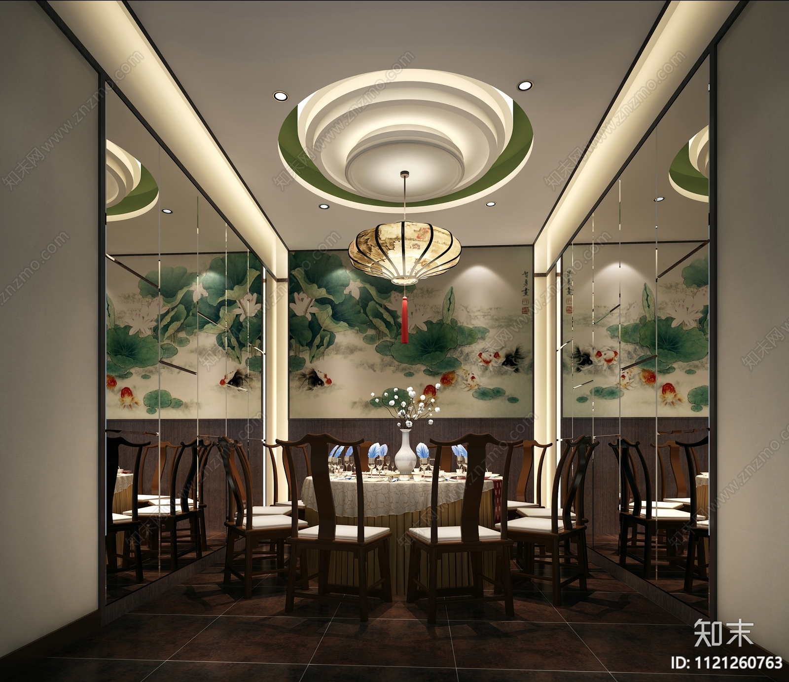 网红新中式餐厅CAD施工图效果图cad施工图下载【ID:1121260763】