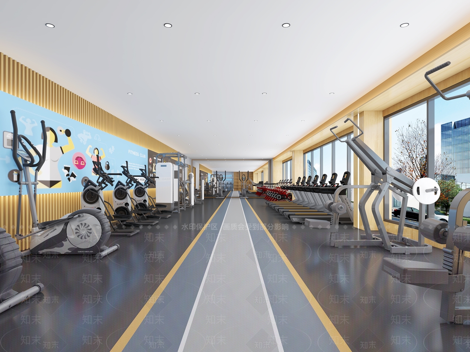 现代健身房3D模型下载【ID:1121263250】