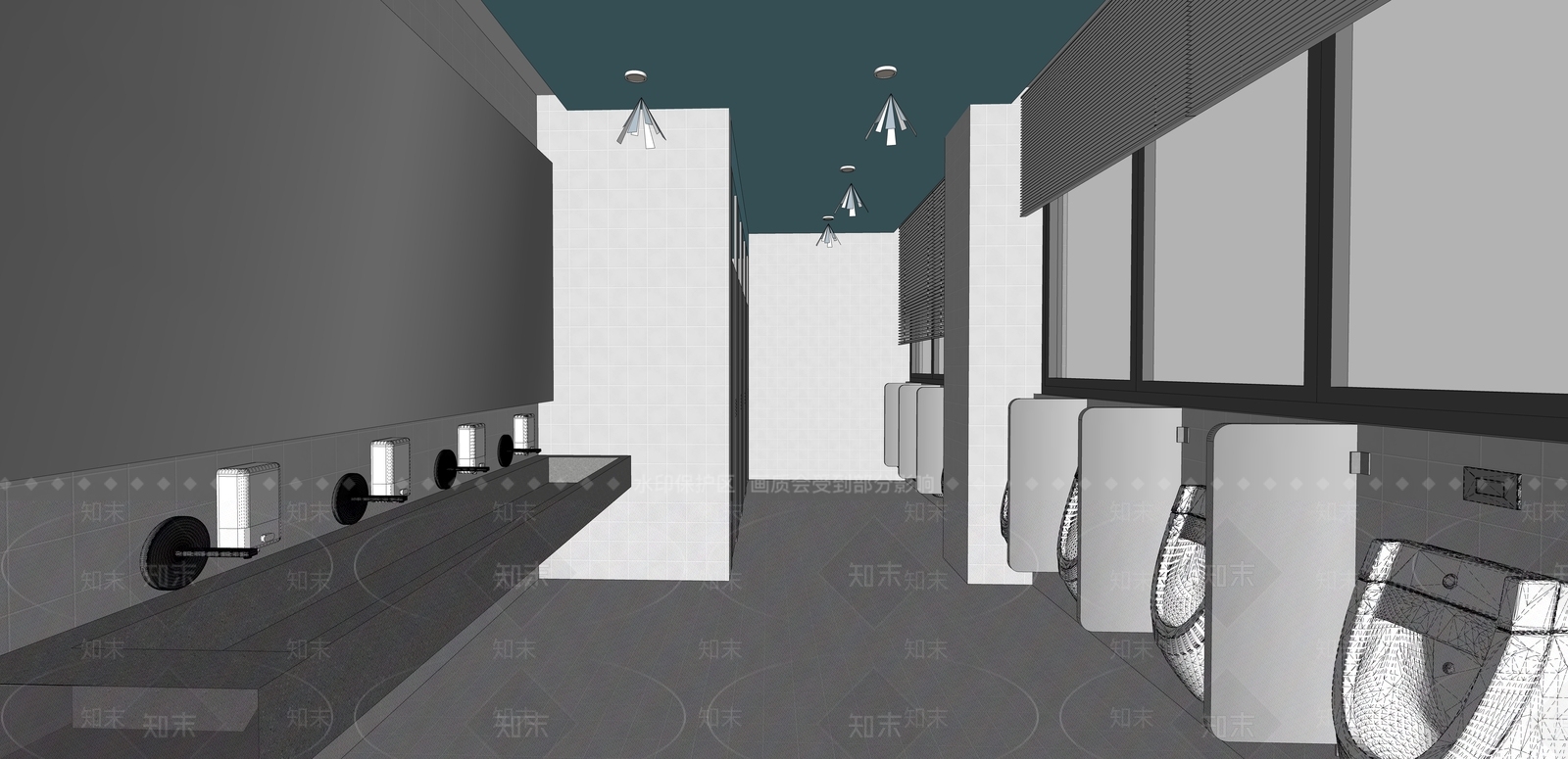 现代学校卫生间SU模型下载【ID:1121269911】