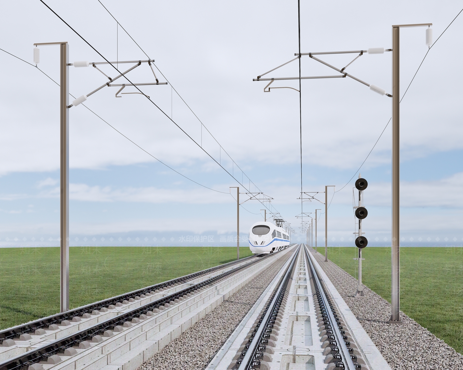 火车轨道SU模型下载【ID:1121293513】