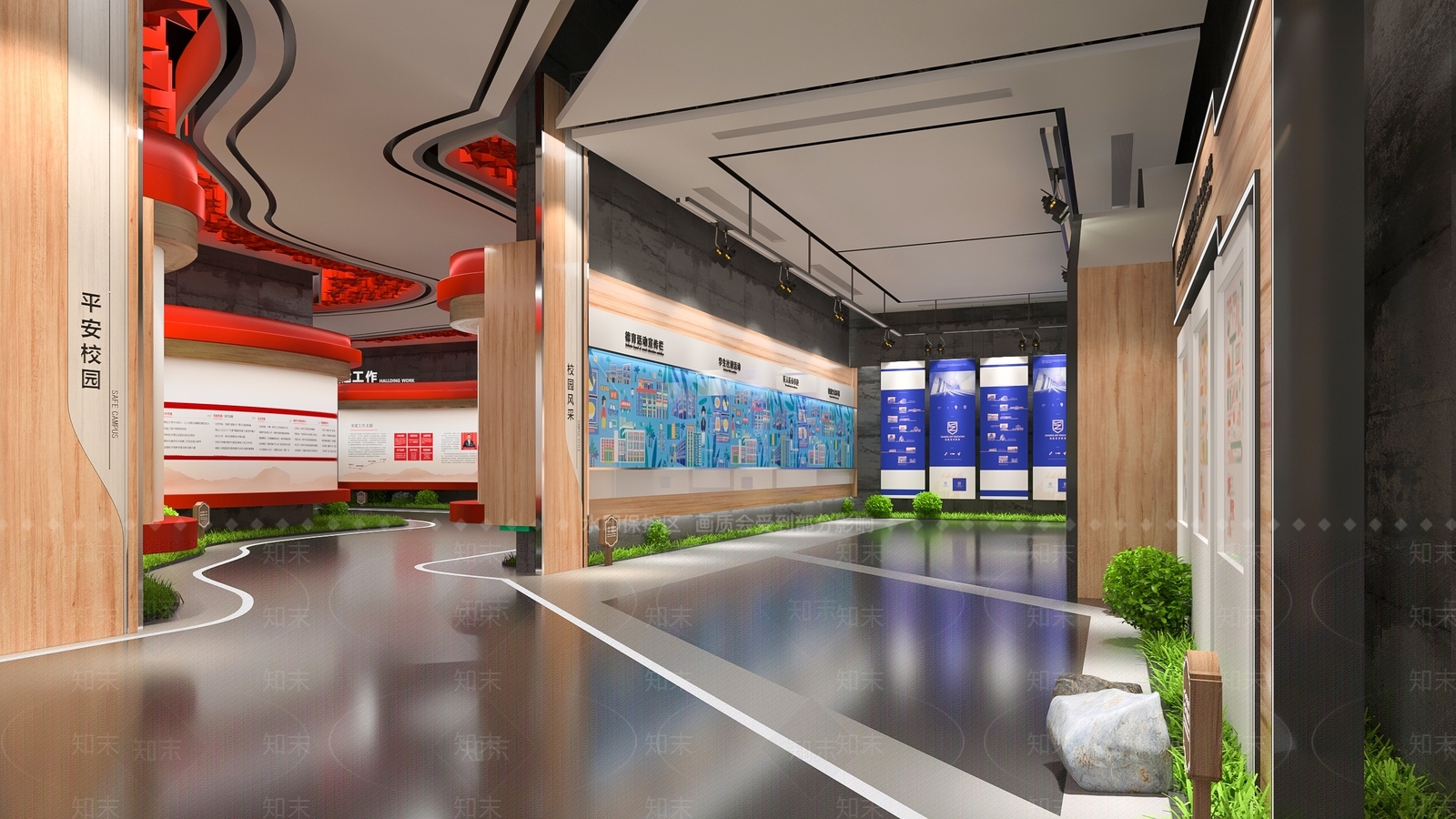 现代党建展厅SU模型下载【ID:1121296903】