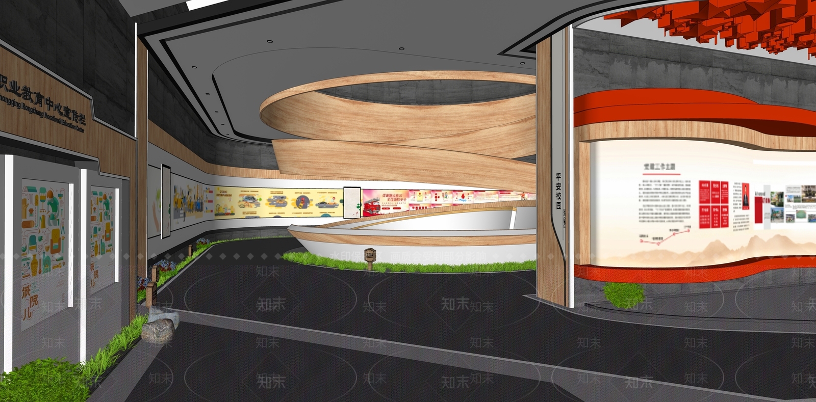现代党建展厅SU模型下载【ID:1121506764】