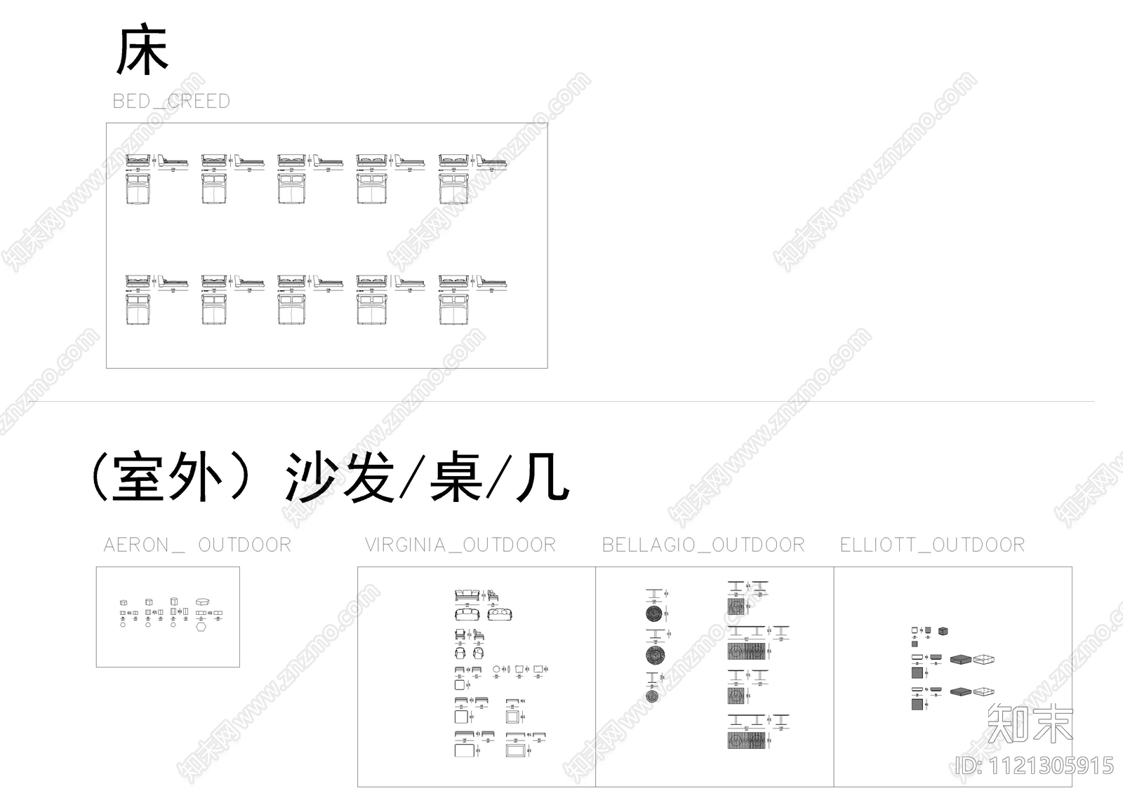 国外米洛提家具图库cad施工图下载【ID:1121305915】