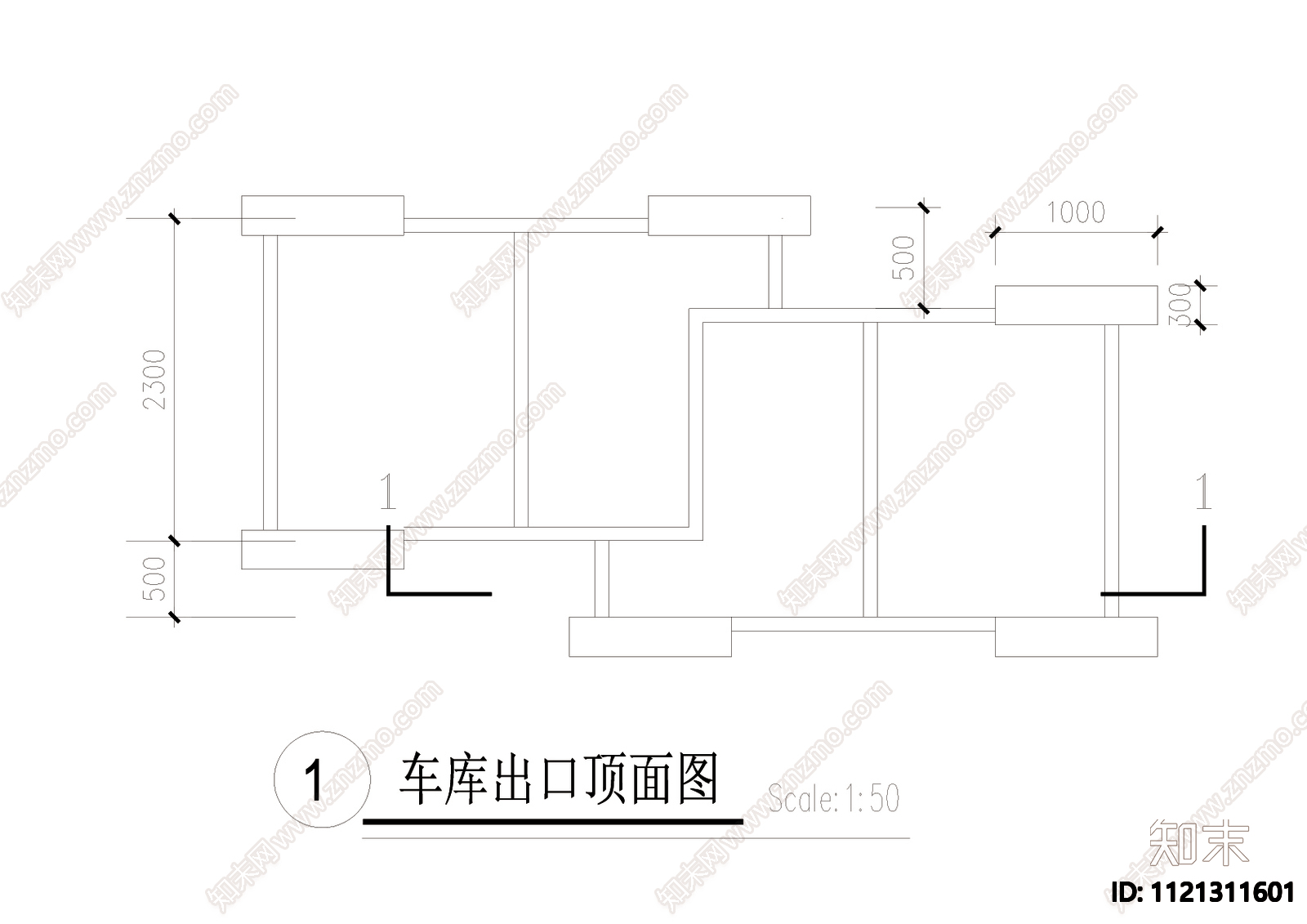 车库出口造型详图施工图施工图下载【ID:1121311601】