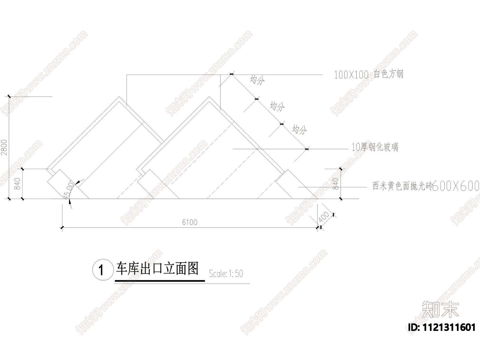 车库出口造型详图施工图施工图下载【ID:1121311601】