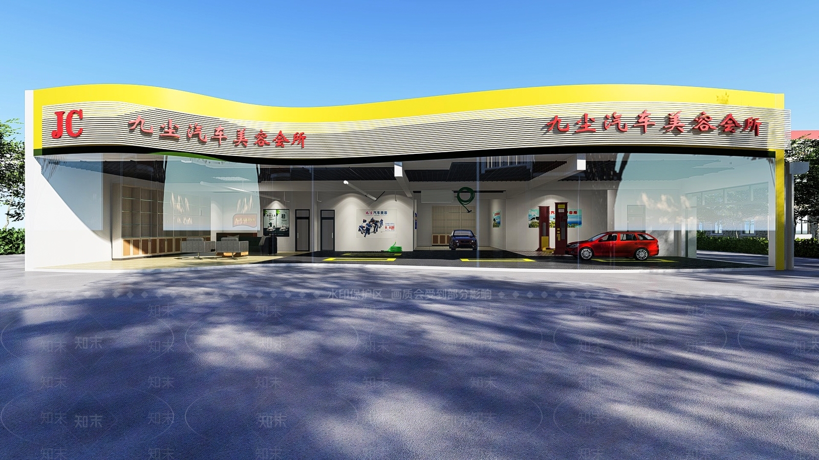 现代洗车房SU模型下载【ID:1121328251】