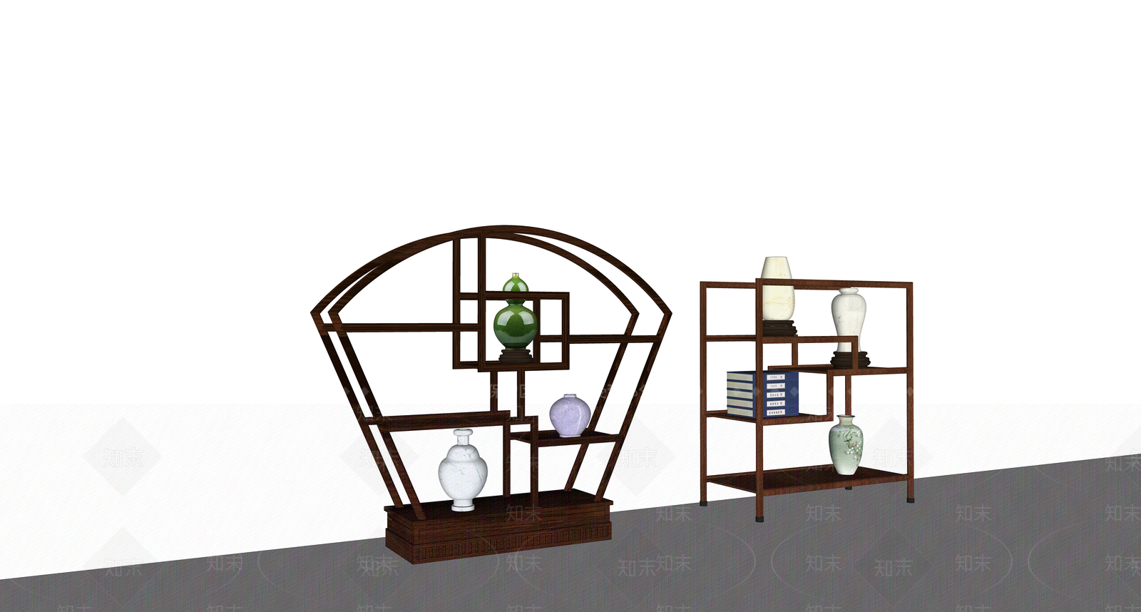新中式博古架SU模型下载【ID:1121328016】