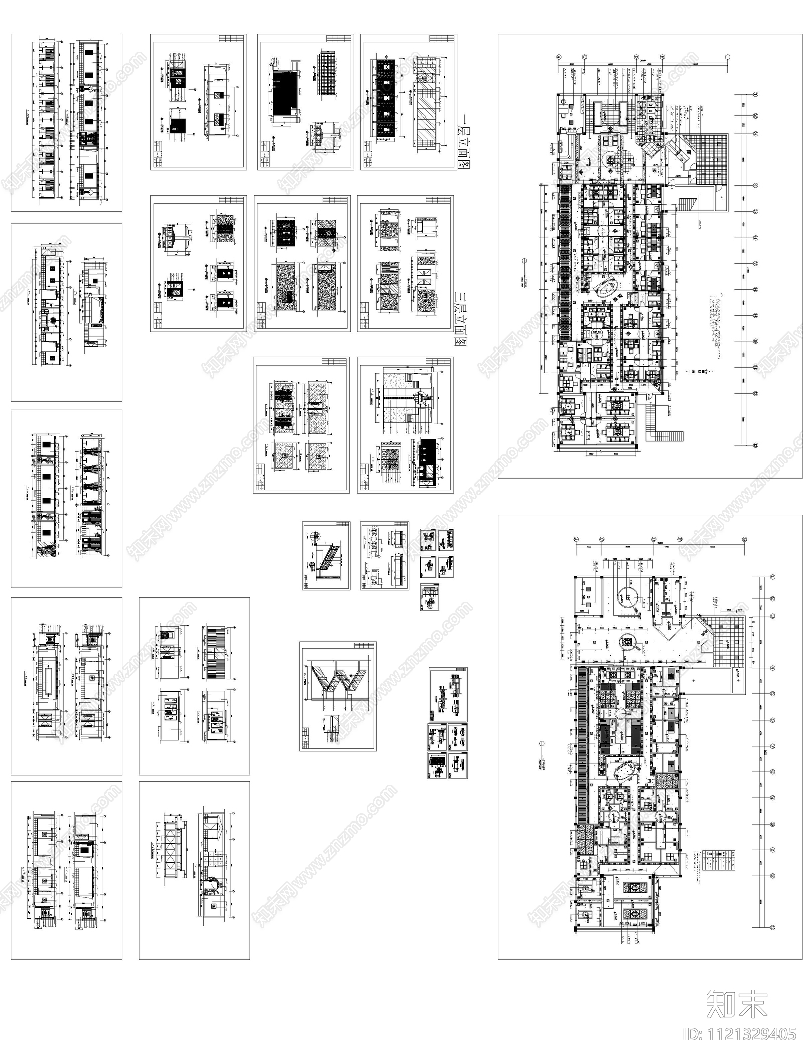 五星级会所茶吧室内装饰设计施工图cad施工图下载【ID:1121329405】