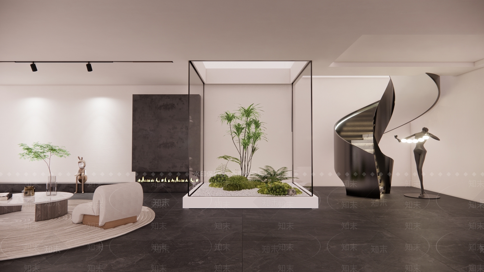 现代楼梯间SU模型下载【ID:1121331832】