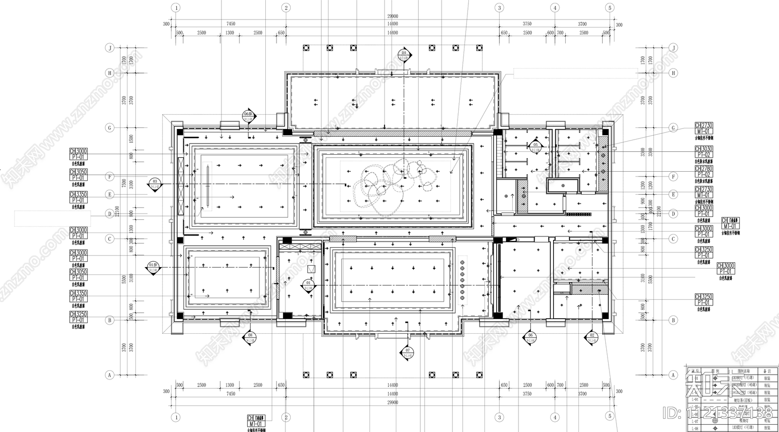 新中式售楼处全套施工图cad施工图下载【ID:1121337138】