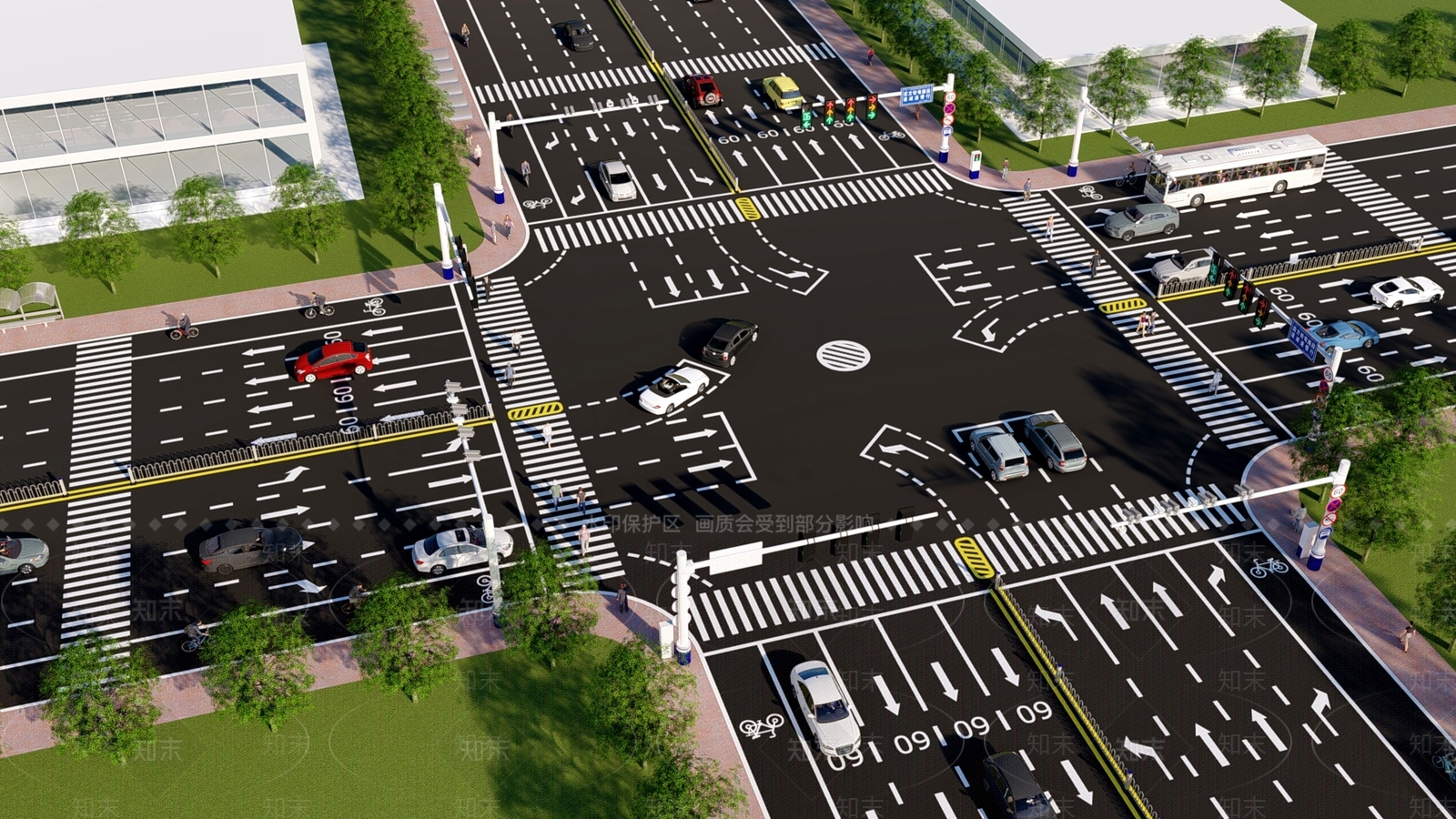现代风格道路SU模型下载【ID:1121345660】