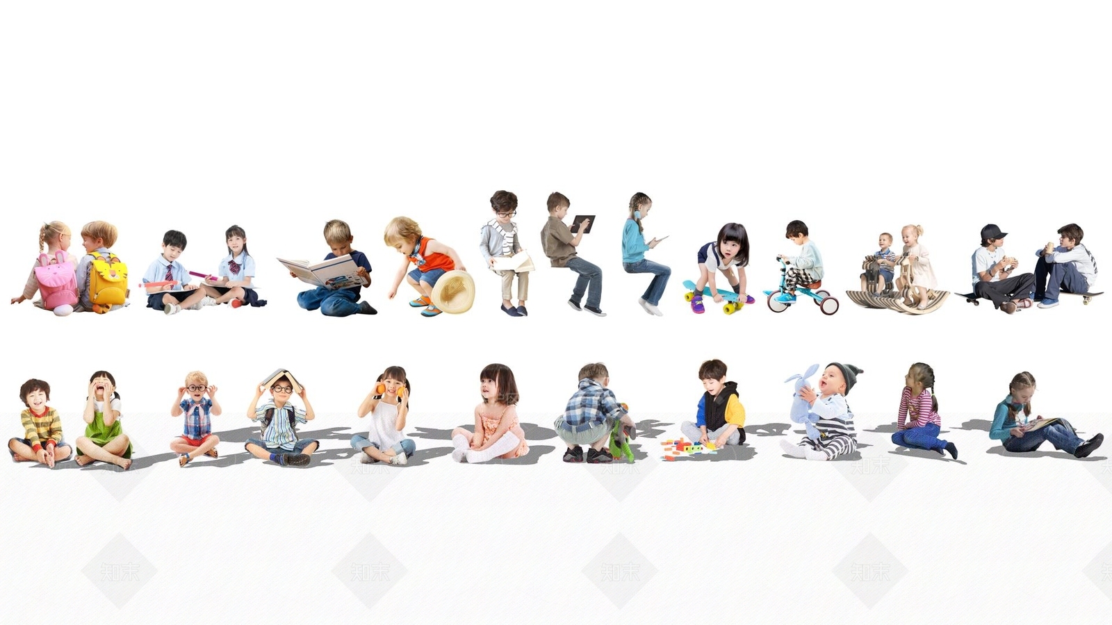 2D儿童人物组合SU模型下载【ID:1121346213】