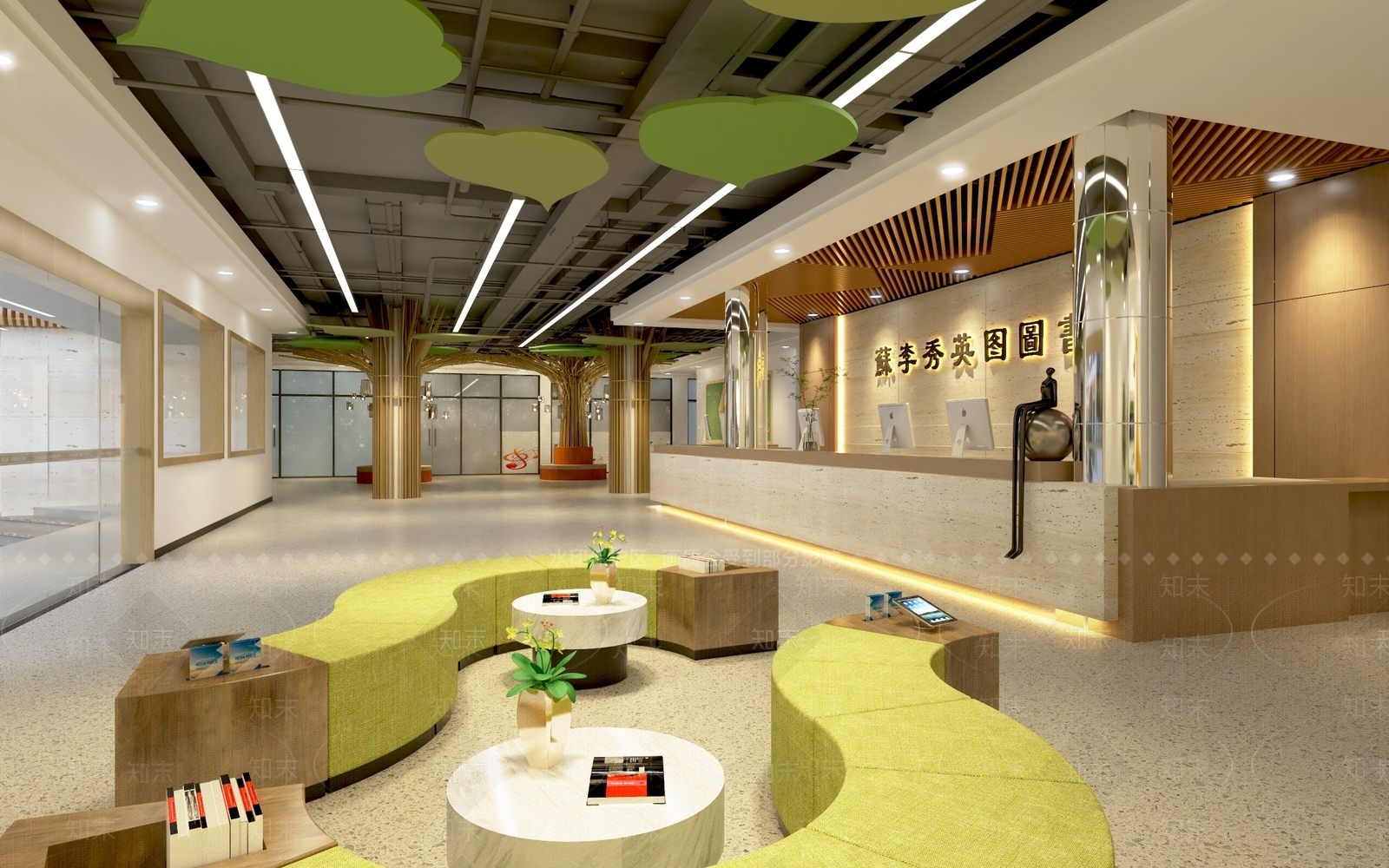 现代图书馆3D模型下载【ID:1121349268】