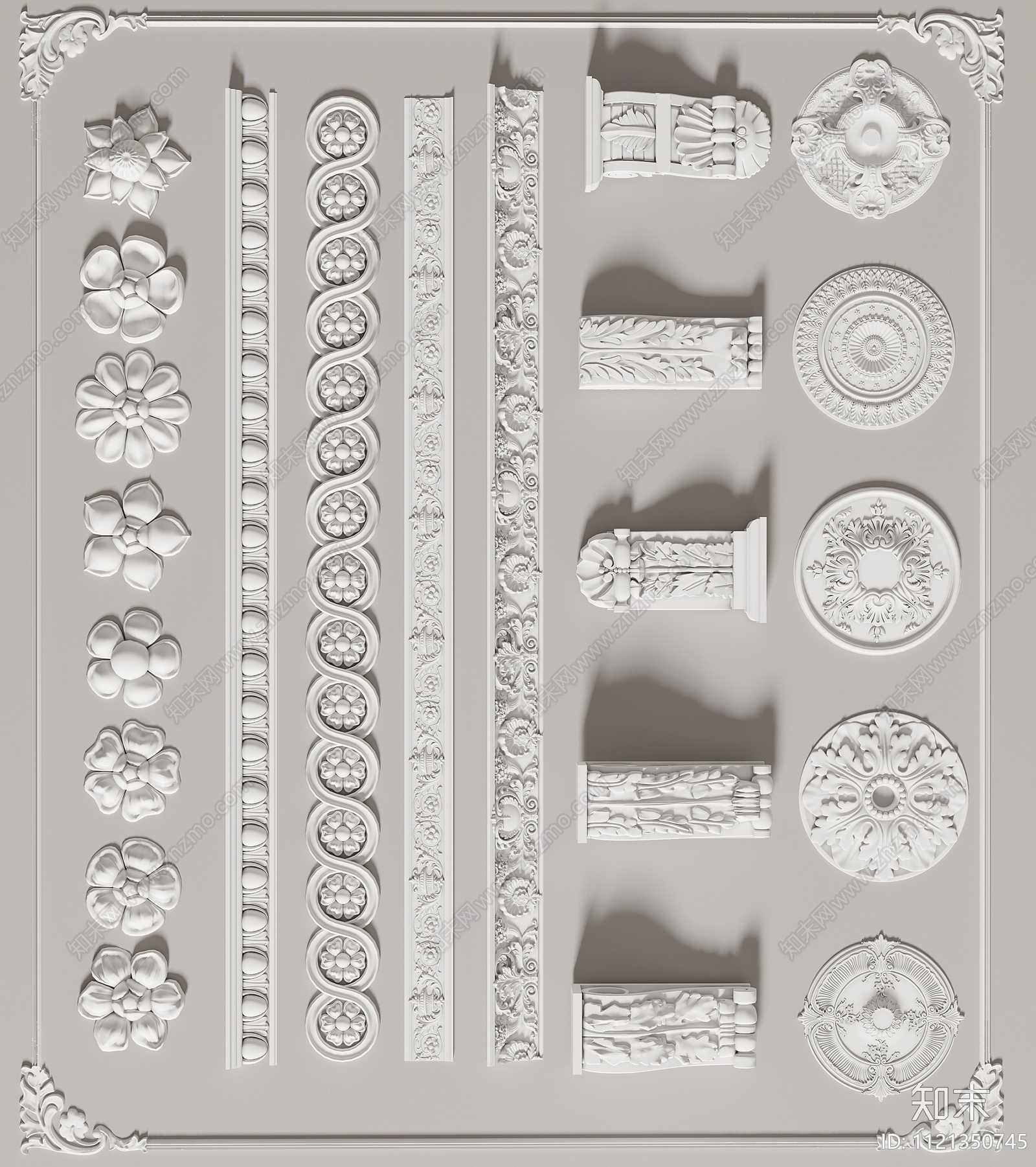 简欧雕花3D模型下载【ID:1121350745】