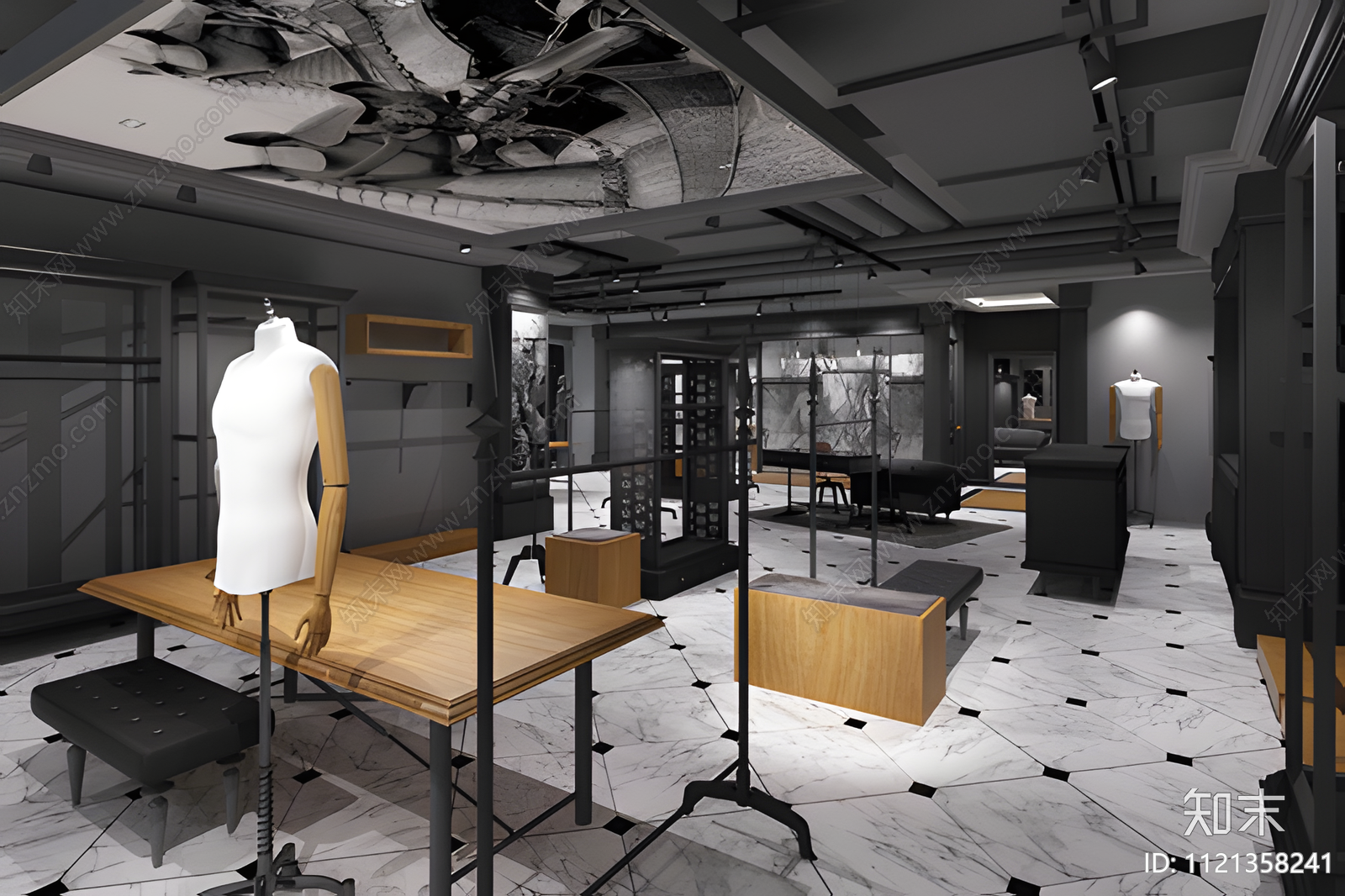 全套服装店CAD施工图效果图cad施工图下载【ID:1121358241】