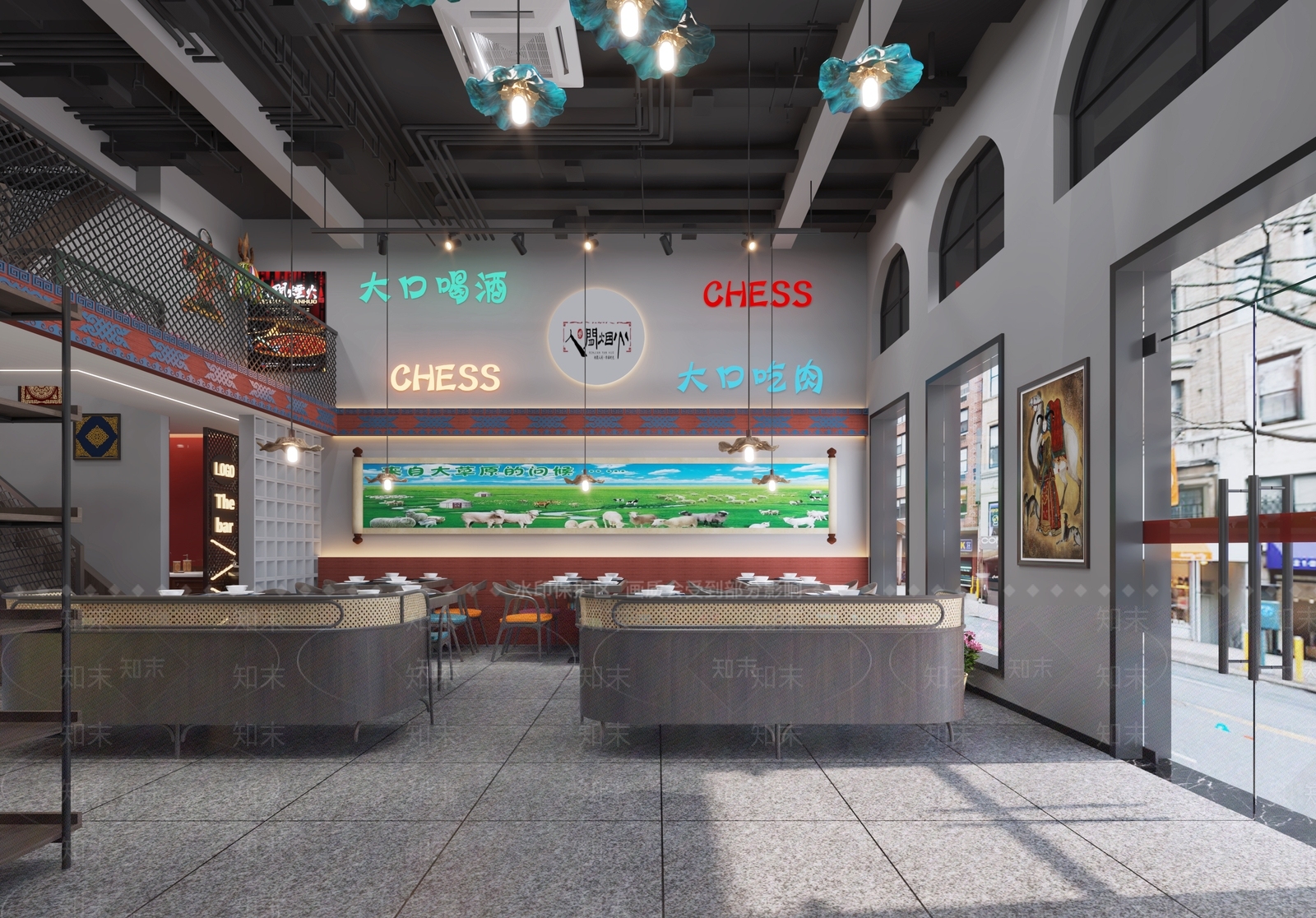 工业风烧烤店3D模型下载【ID:1121538536】